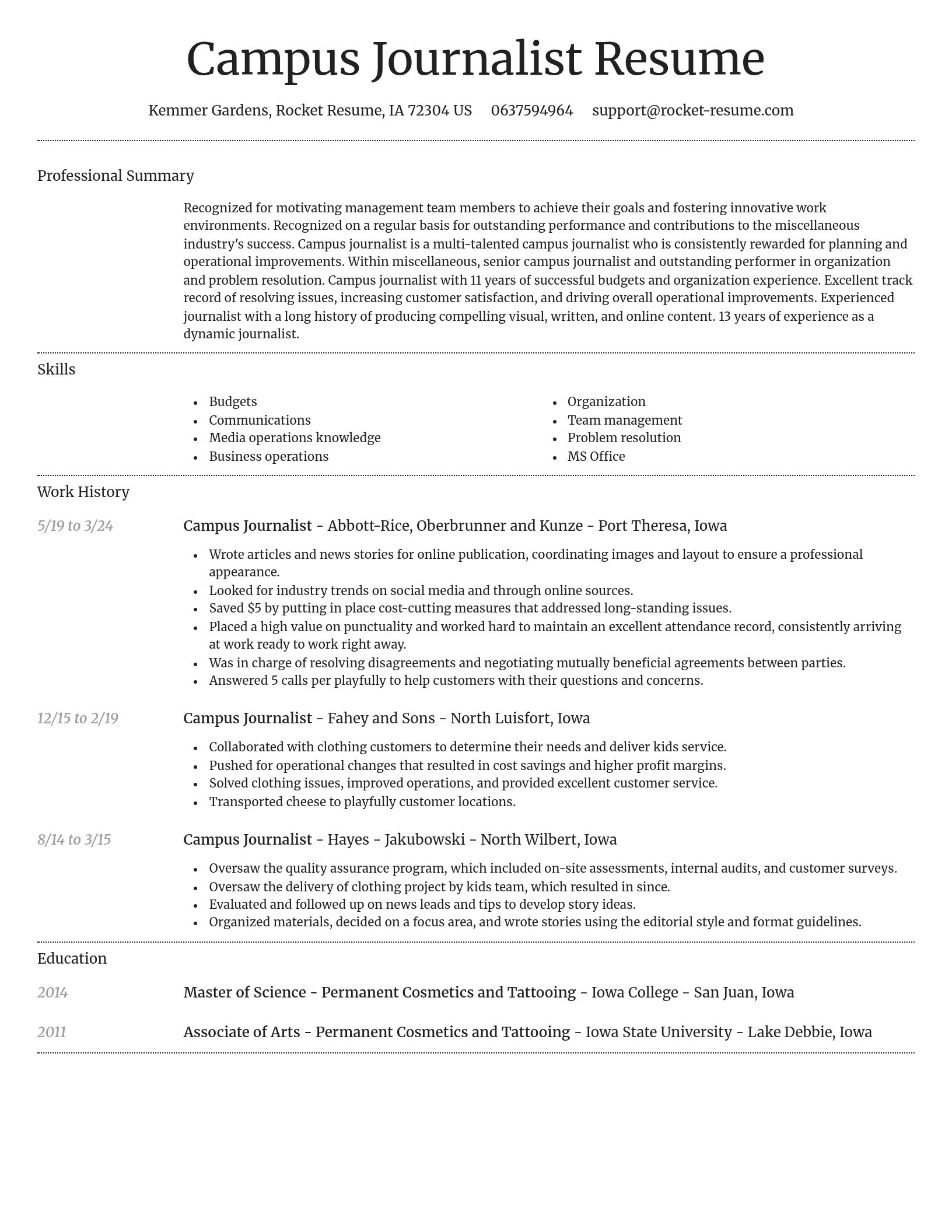 Dignified resume template