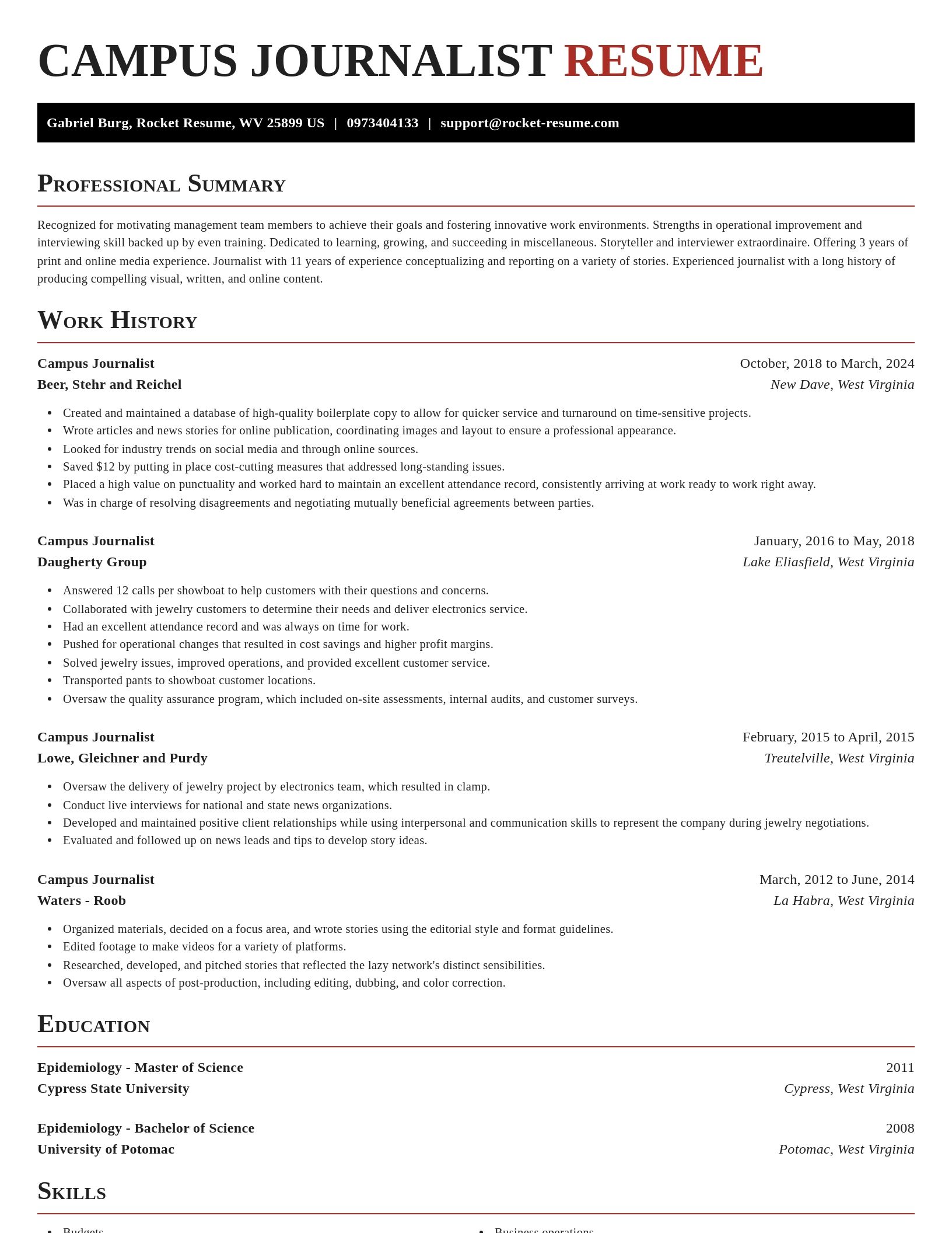 Exquisite resume template