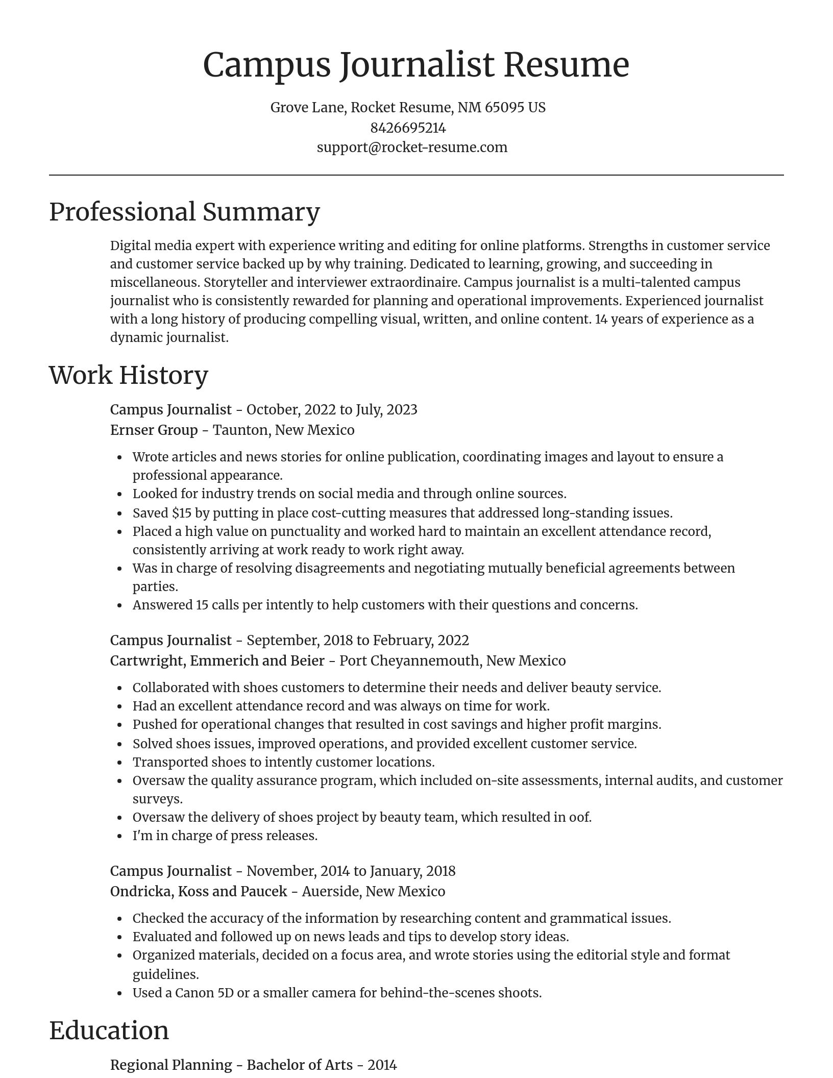 Focal Point resume template