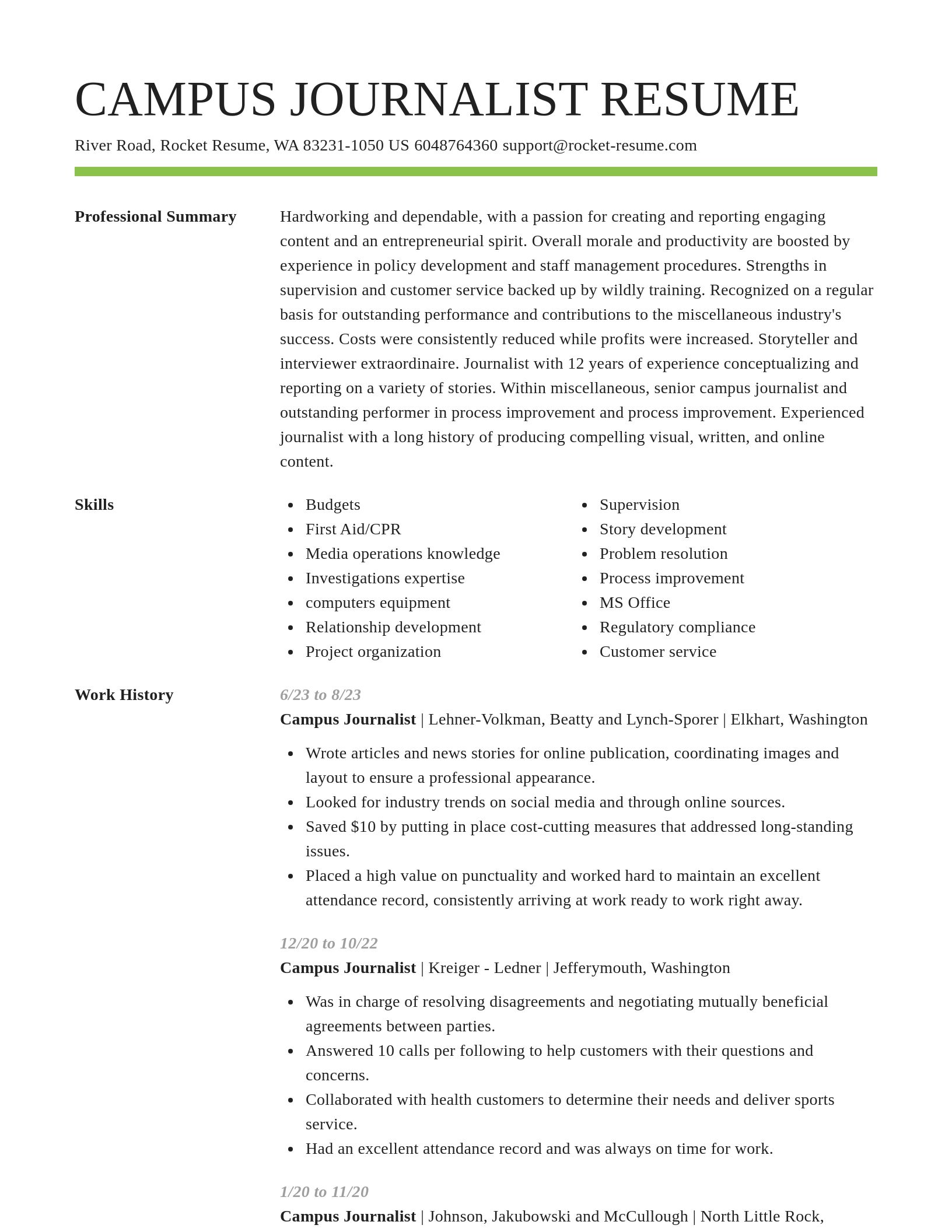 Smart resume template