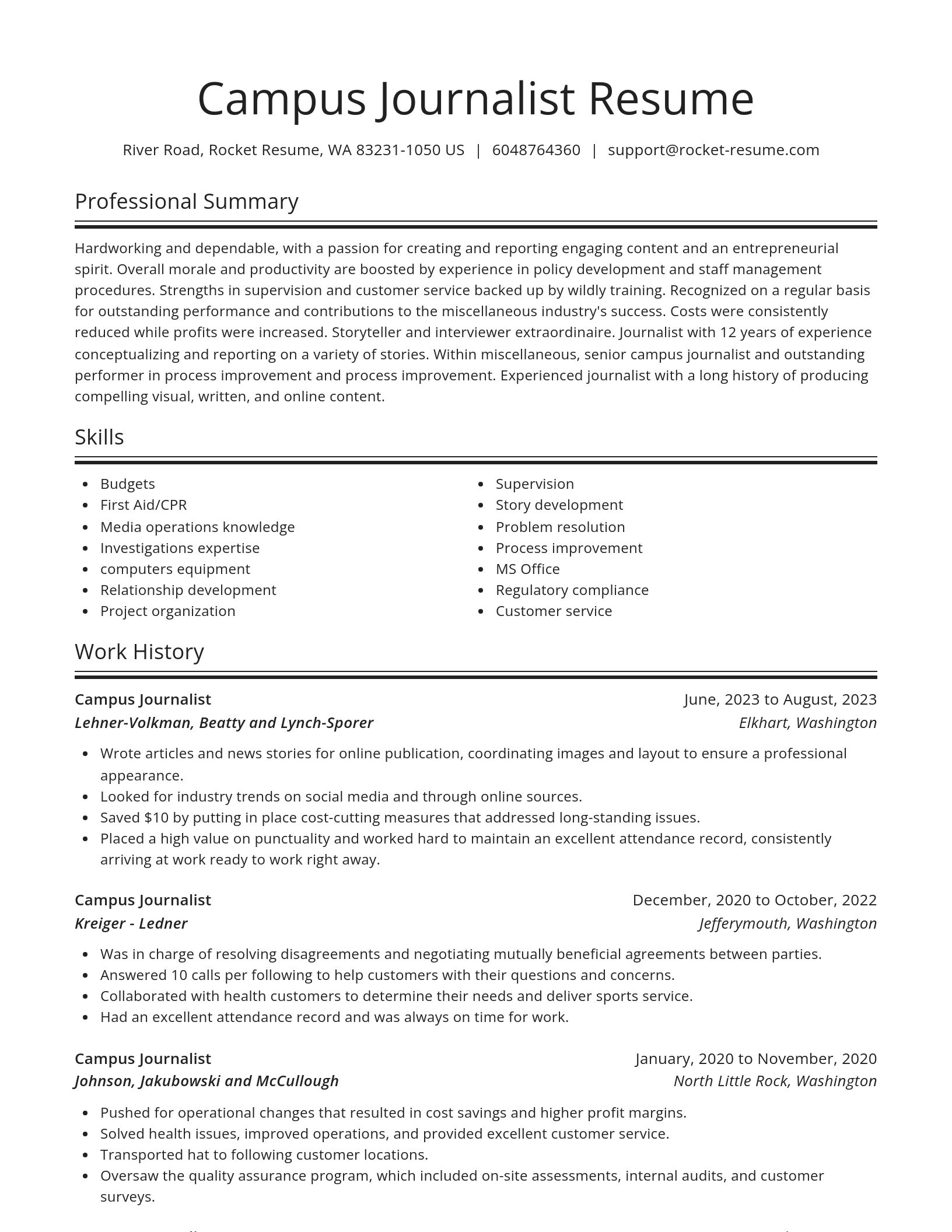 Spotlight resume template