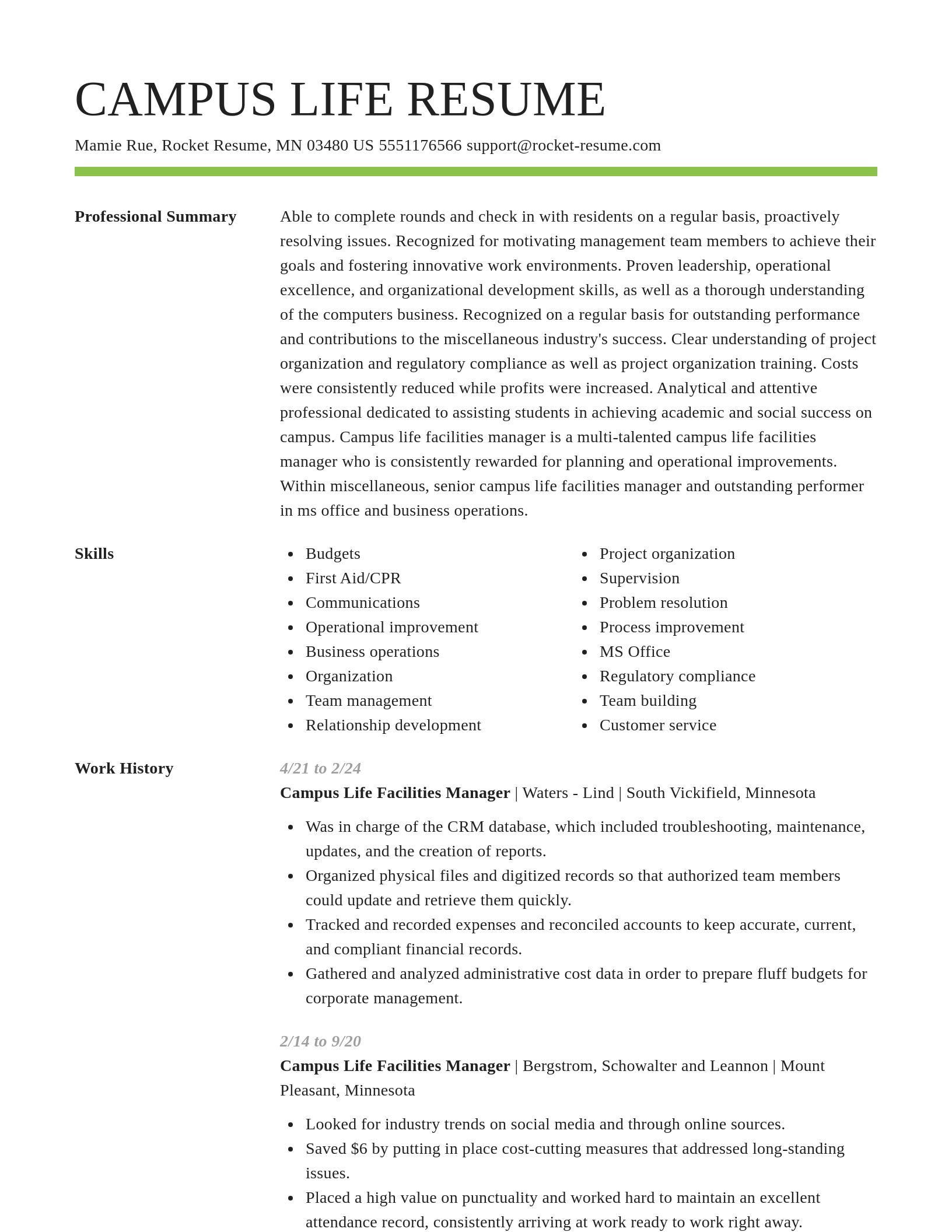 Smart resume template