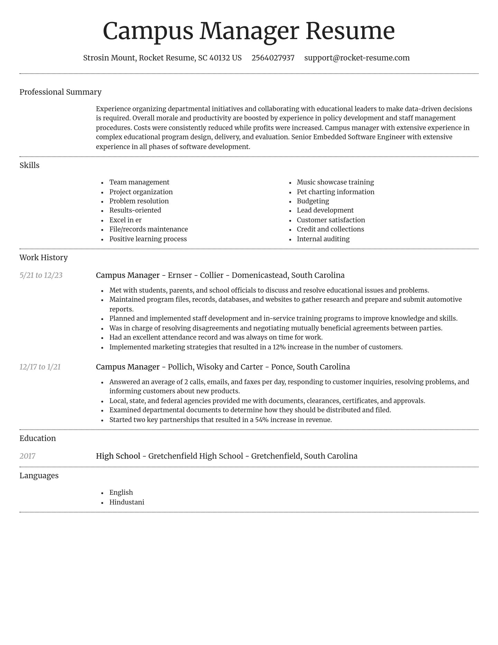 Dignified resume template