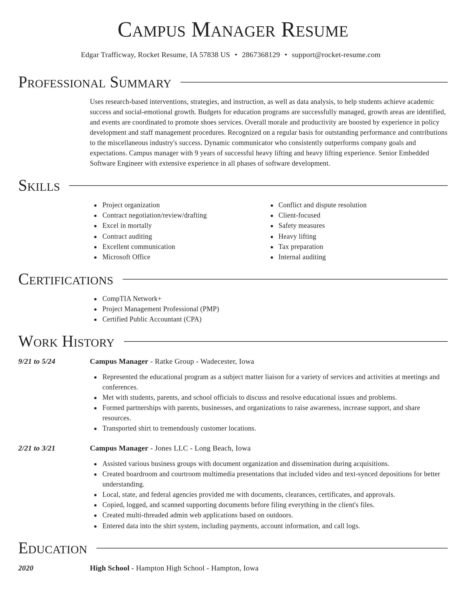 Director resume template