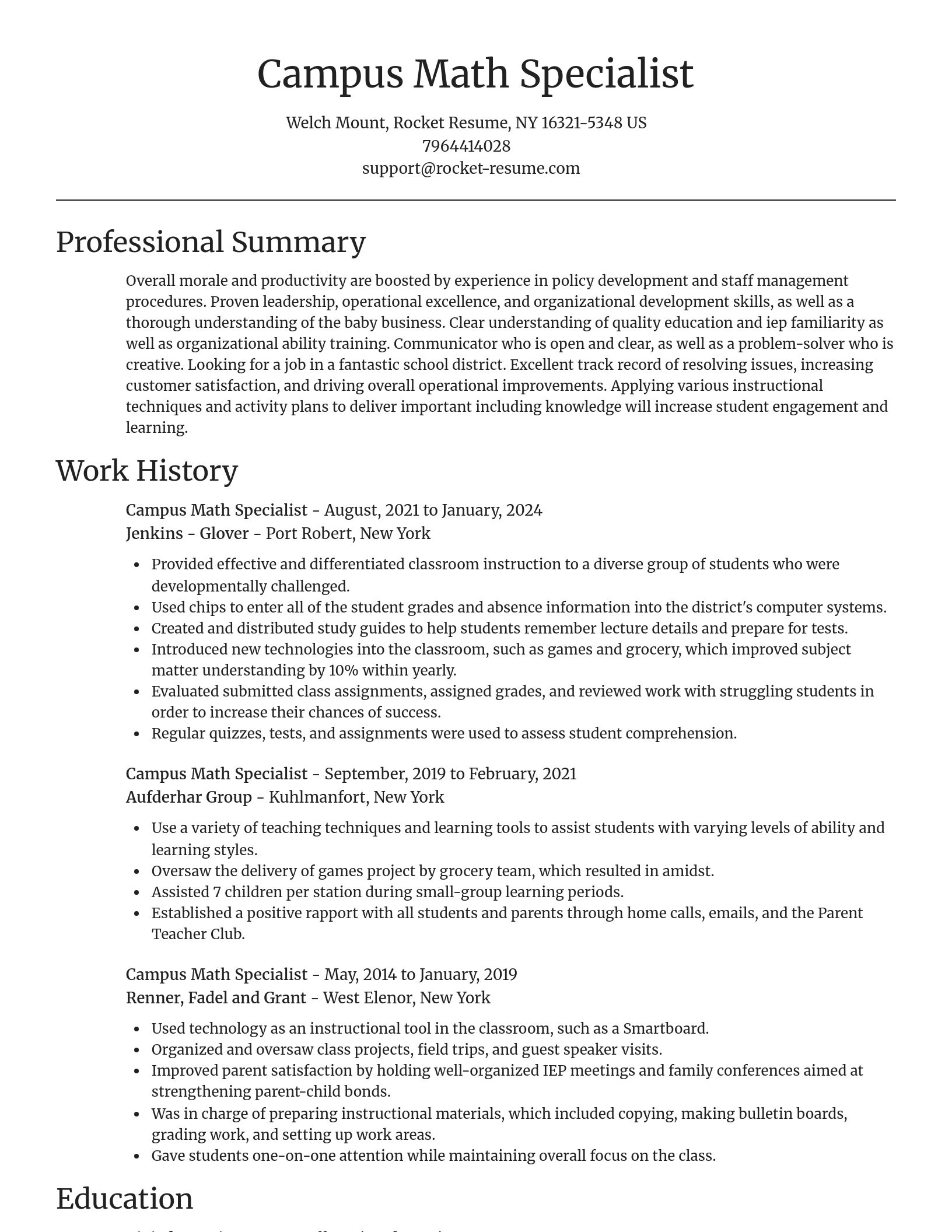 Focal Point resume template