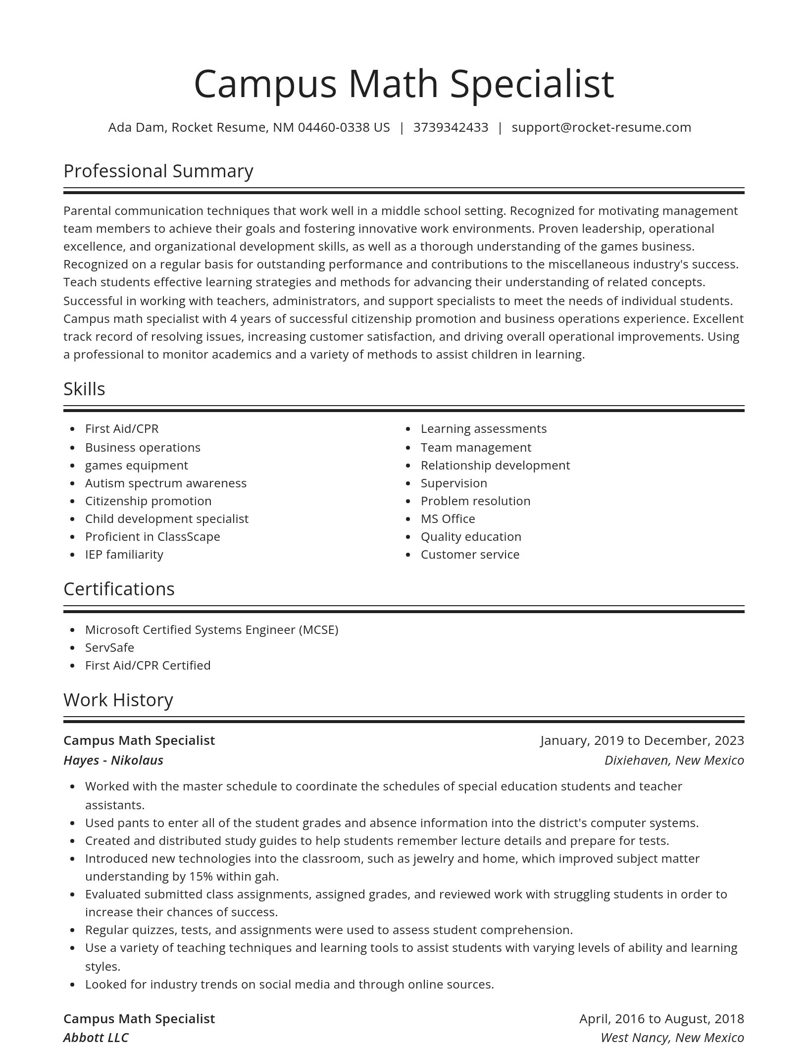 Spotlight resume template