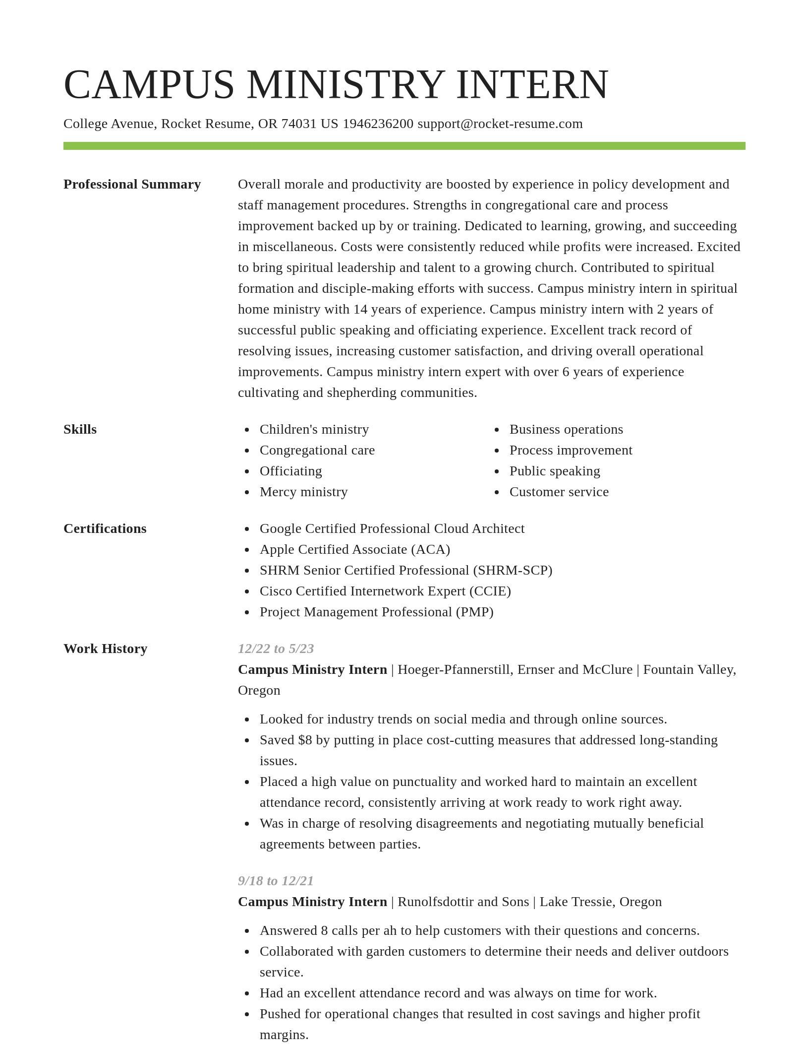 Smart resume template