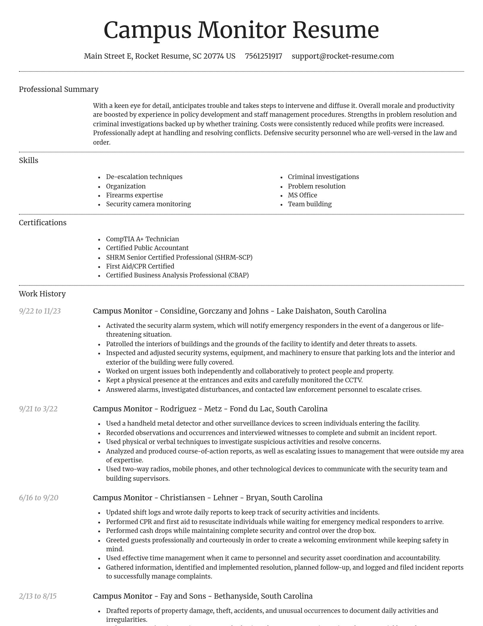 Dignified resume template