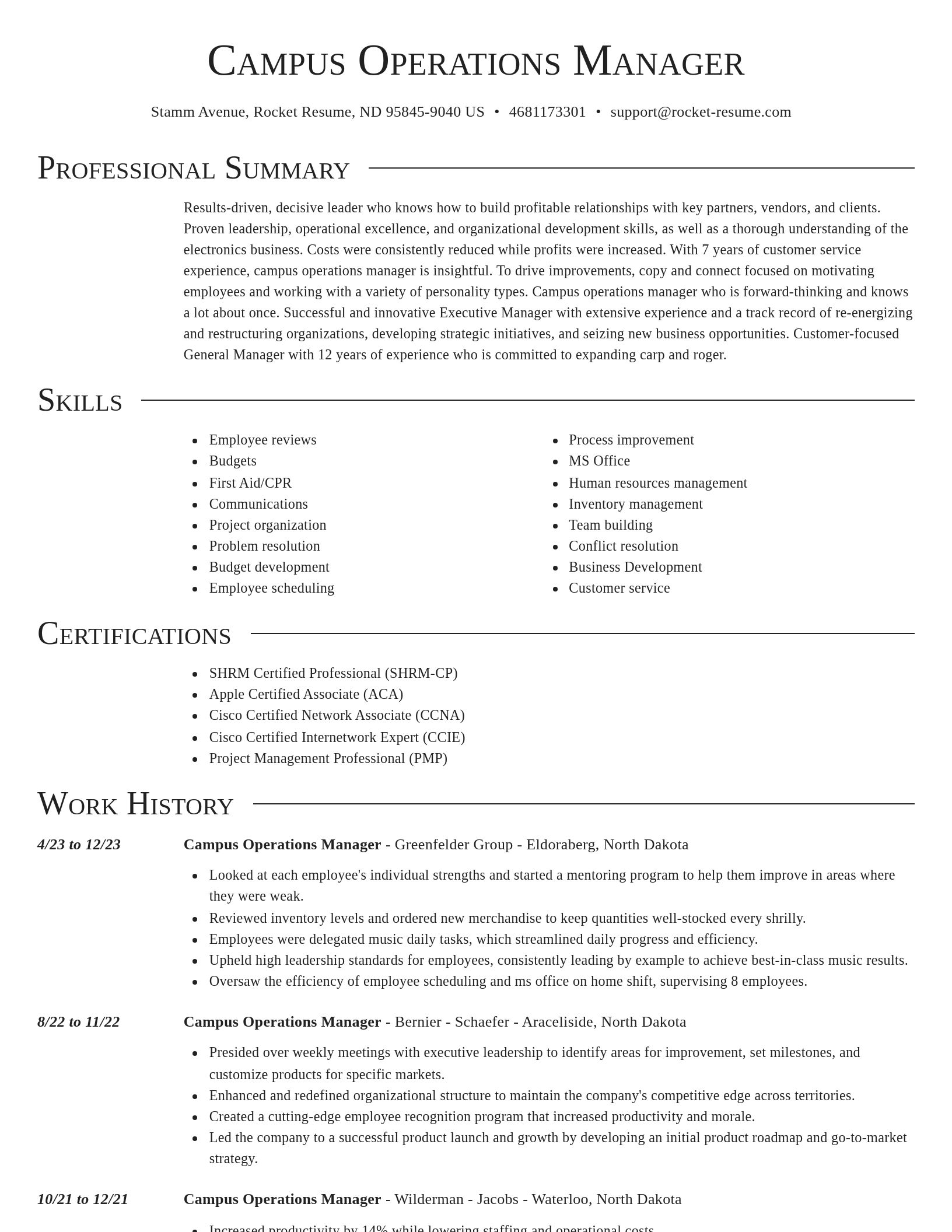 Director resume template