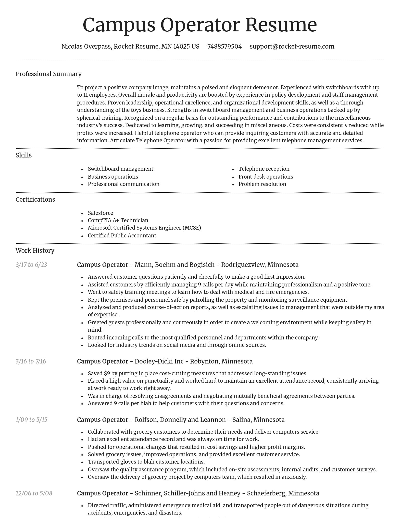 Dignified resume template
