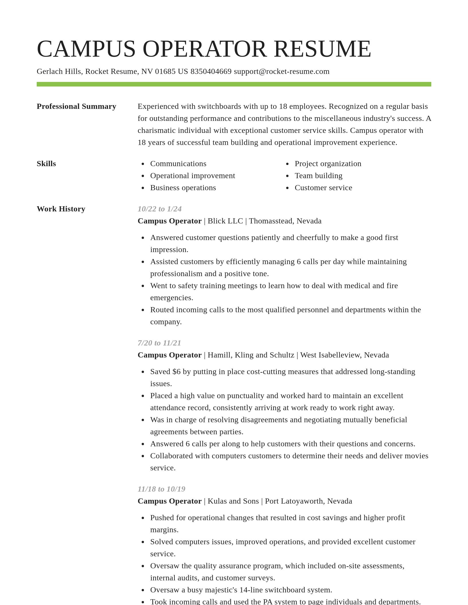 Smart resume template
