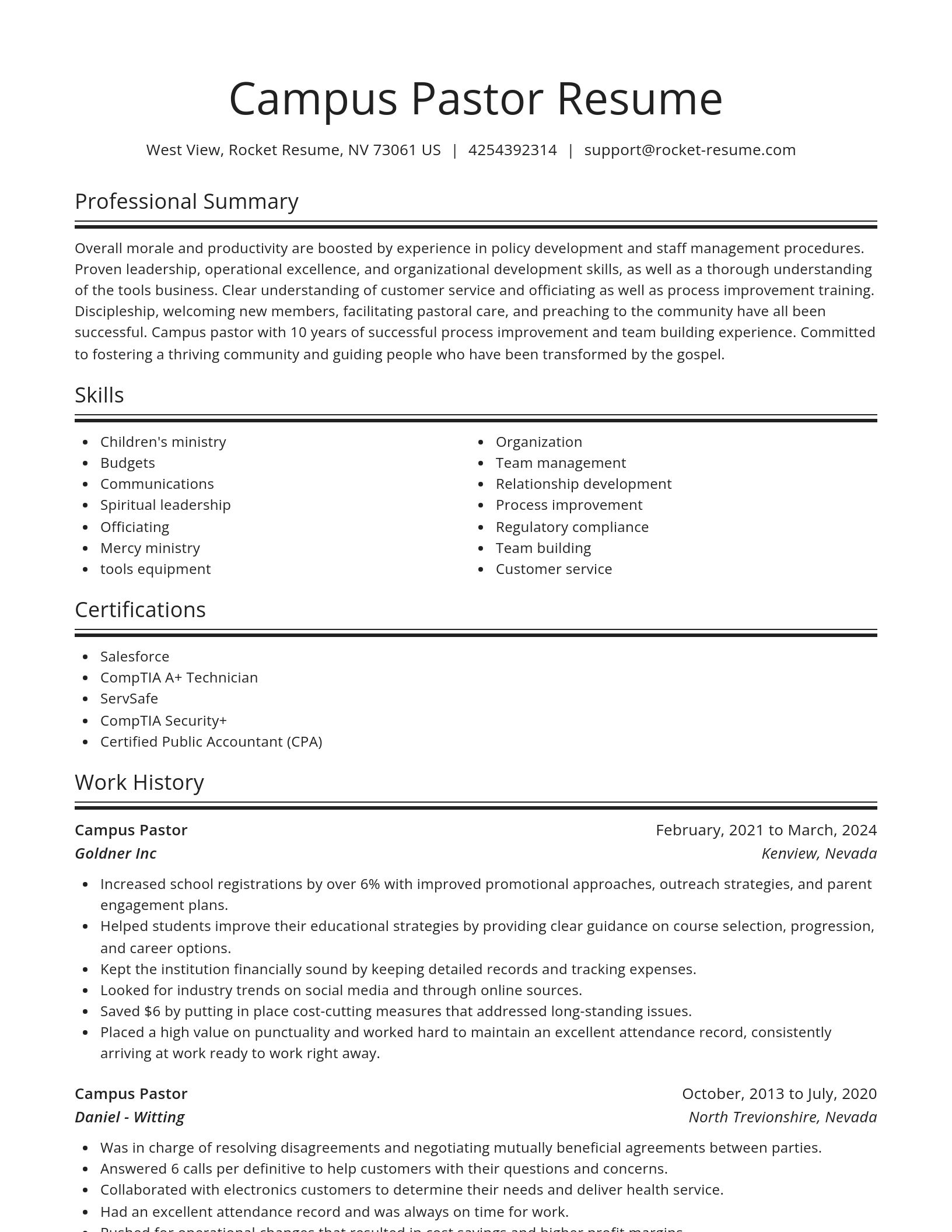 Spotlight resume template