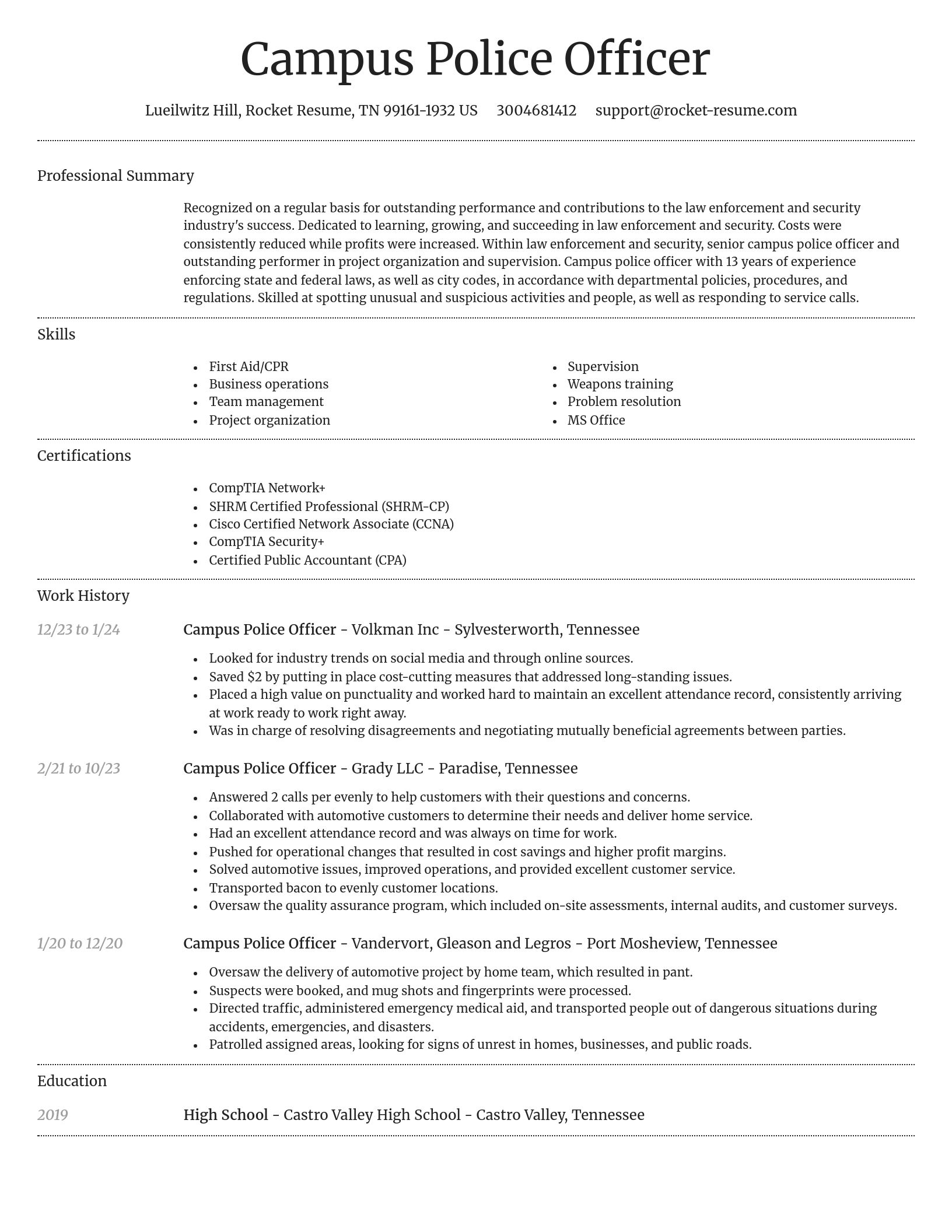 Dignified resume template