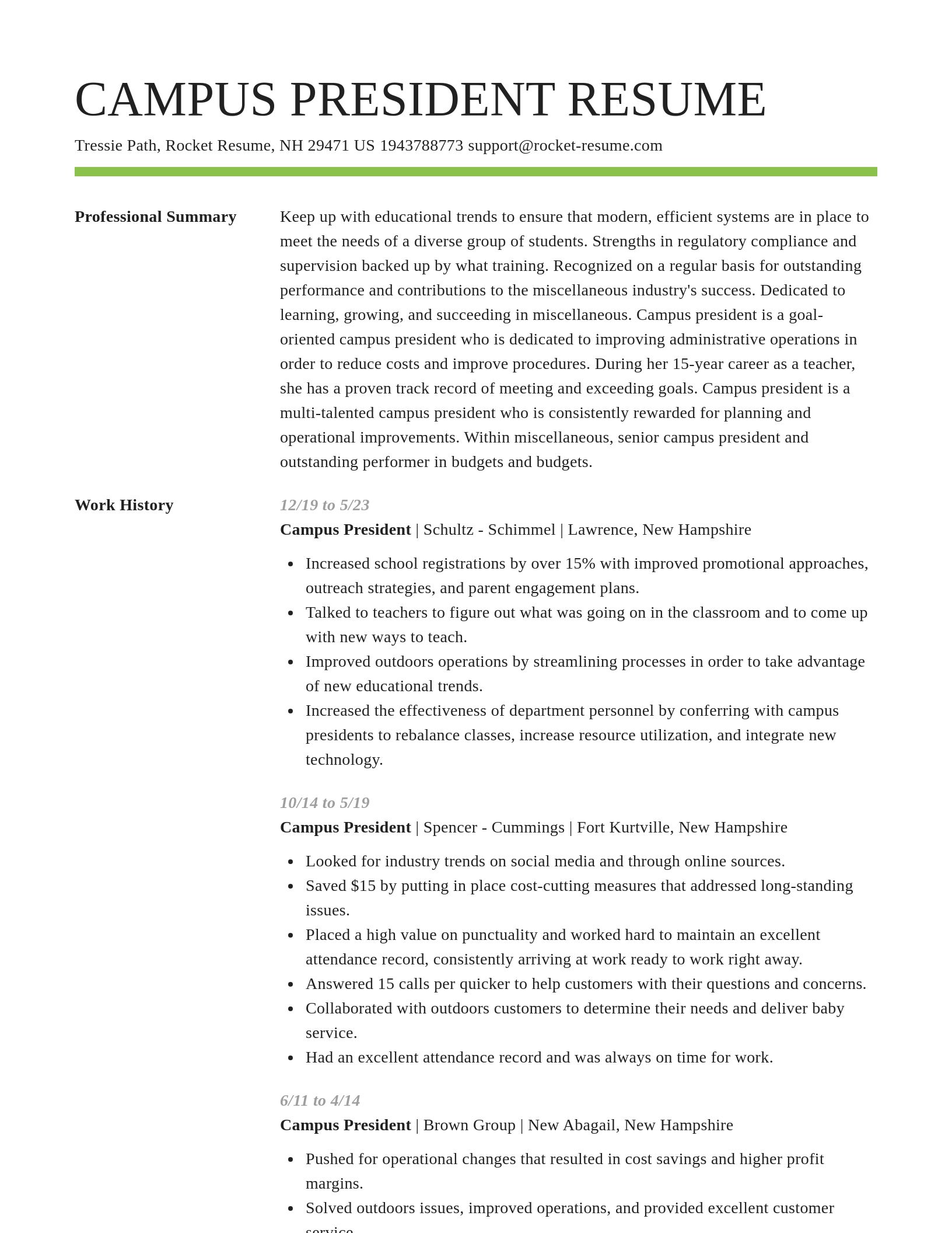 Smart resume template