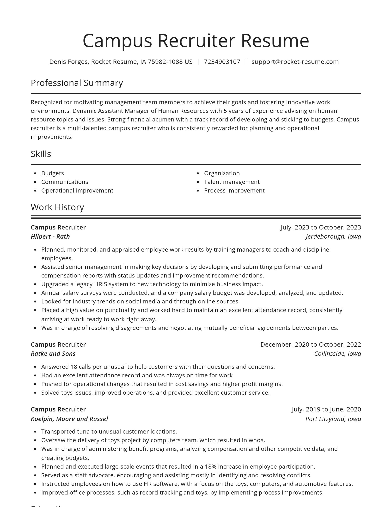 Spotlight resume template