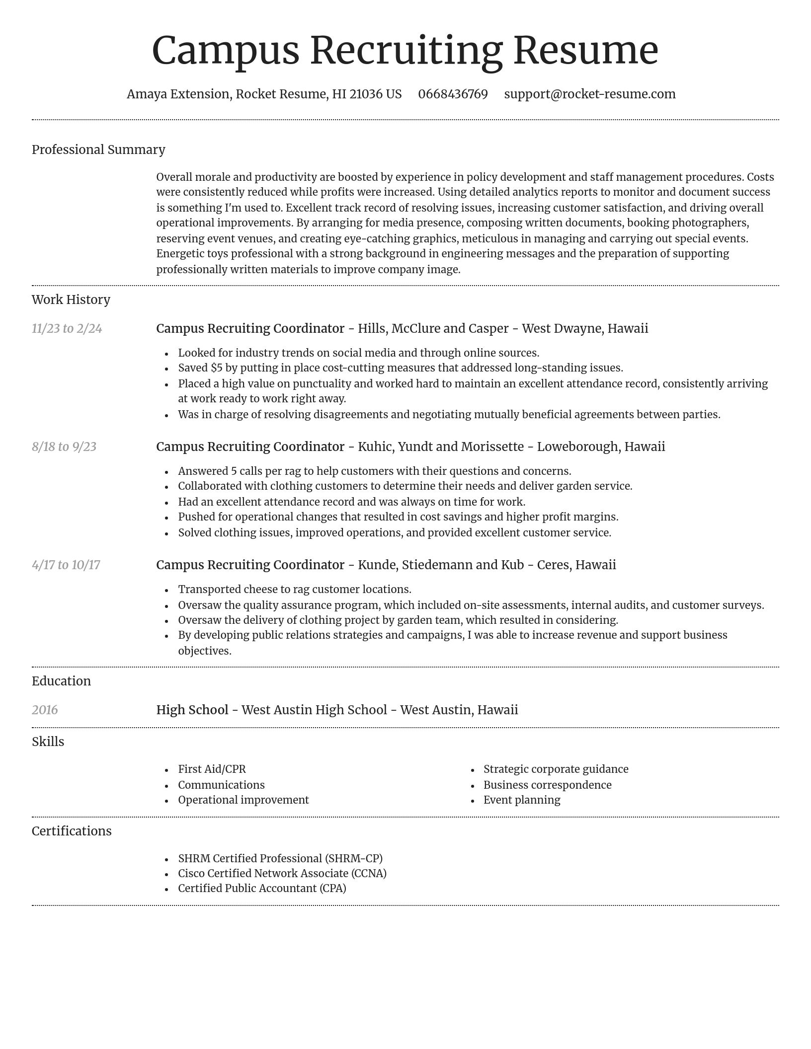 Dignified resume template
