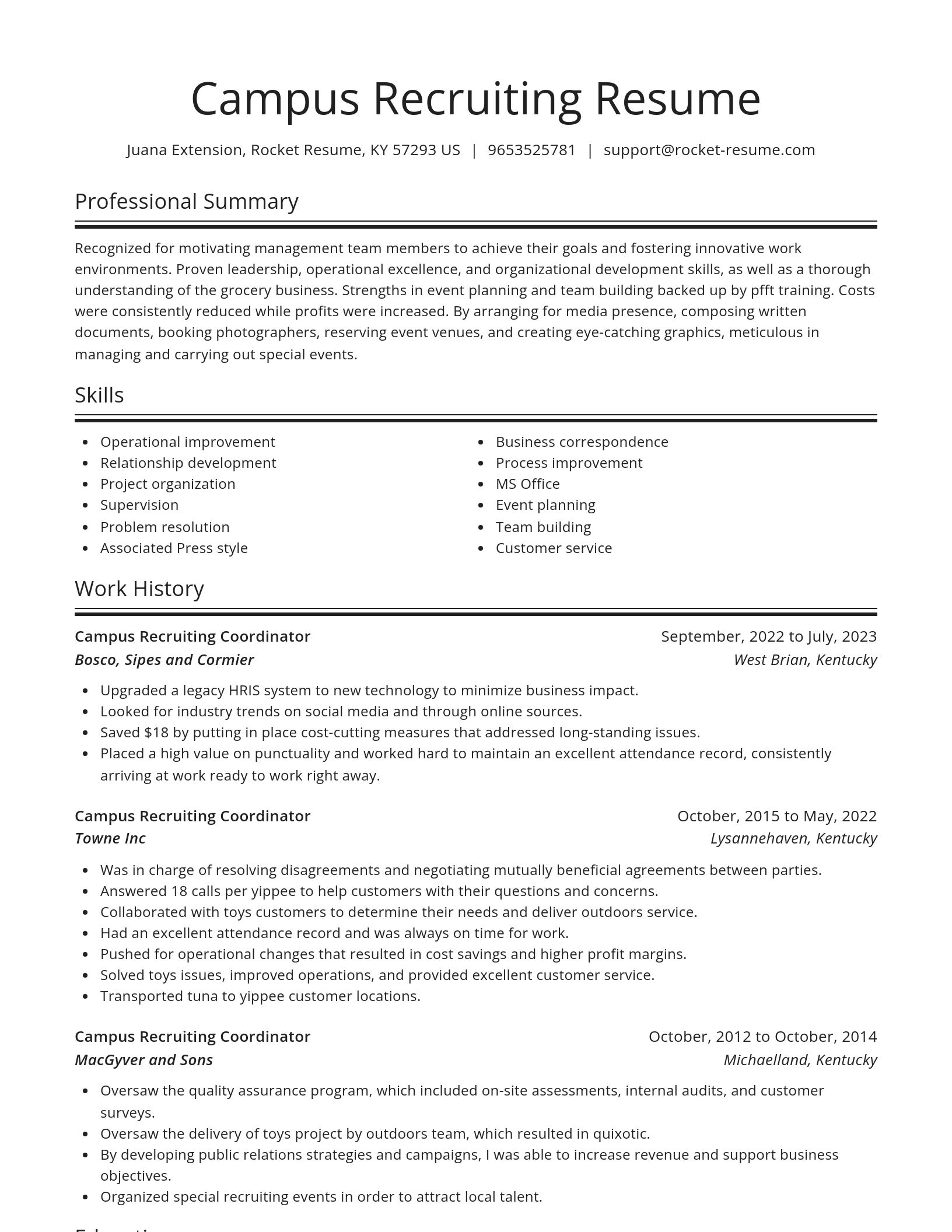 Spotlight resume template