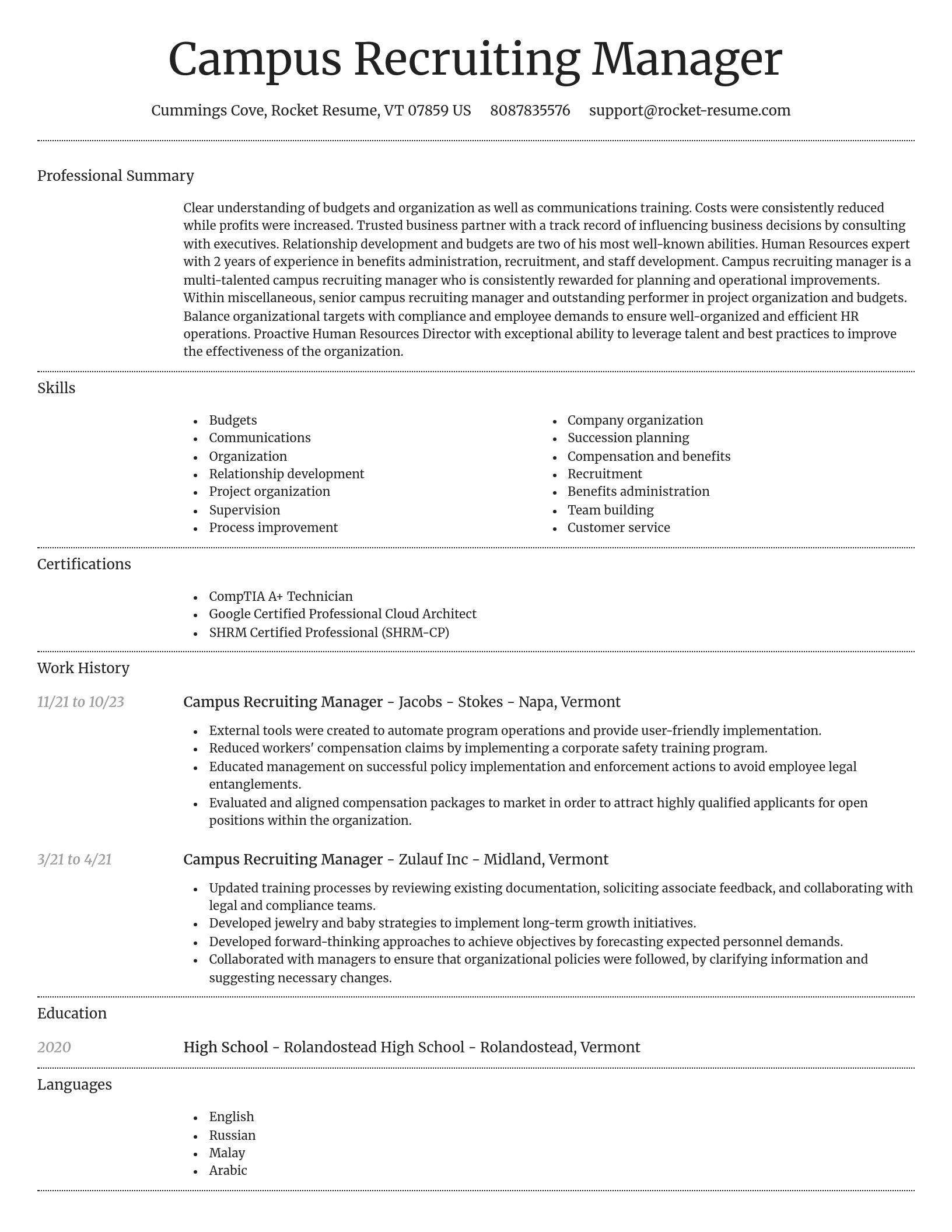 Dignified resume template
