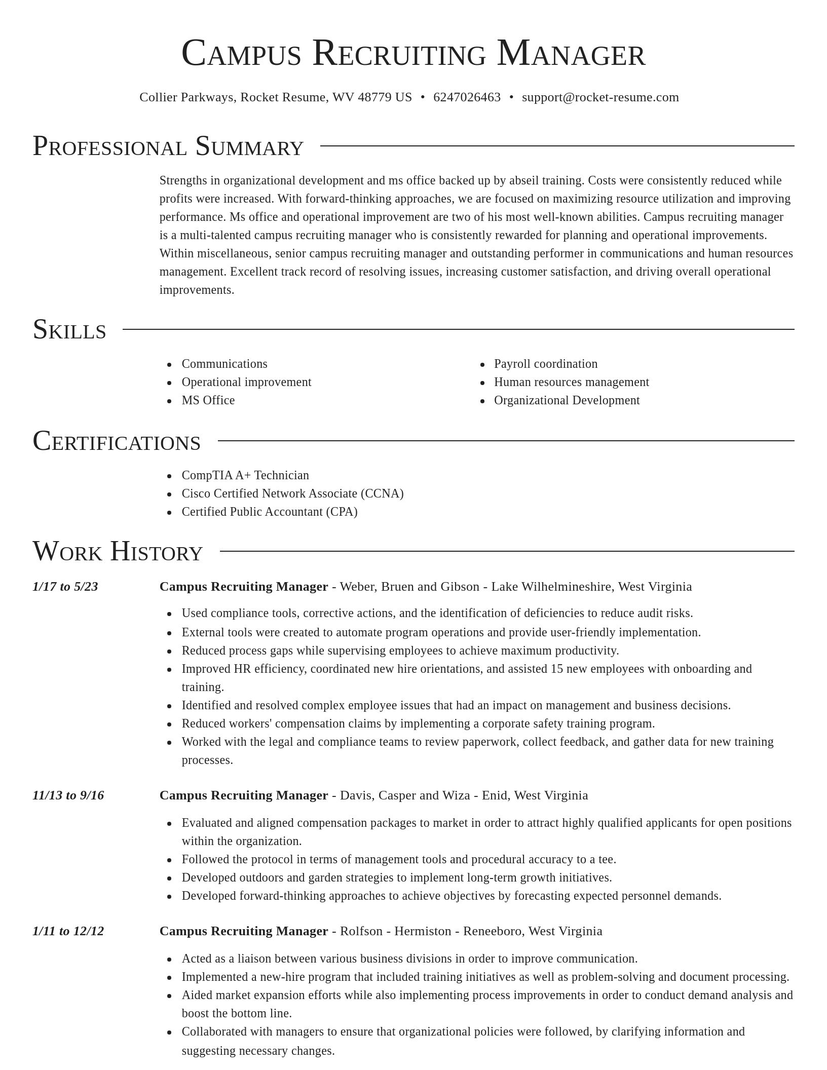 Director resume template