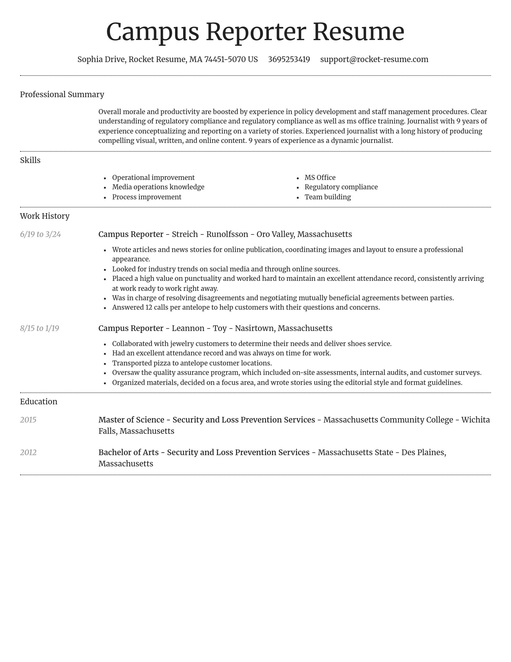 Dignified resume template