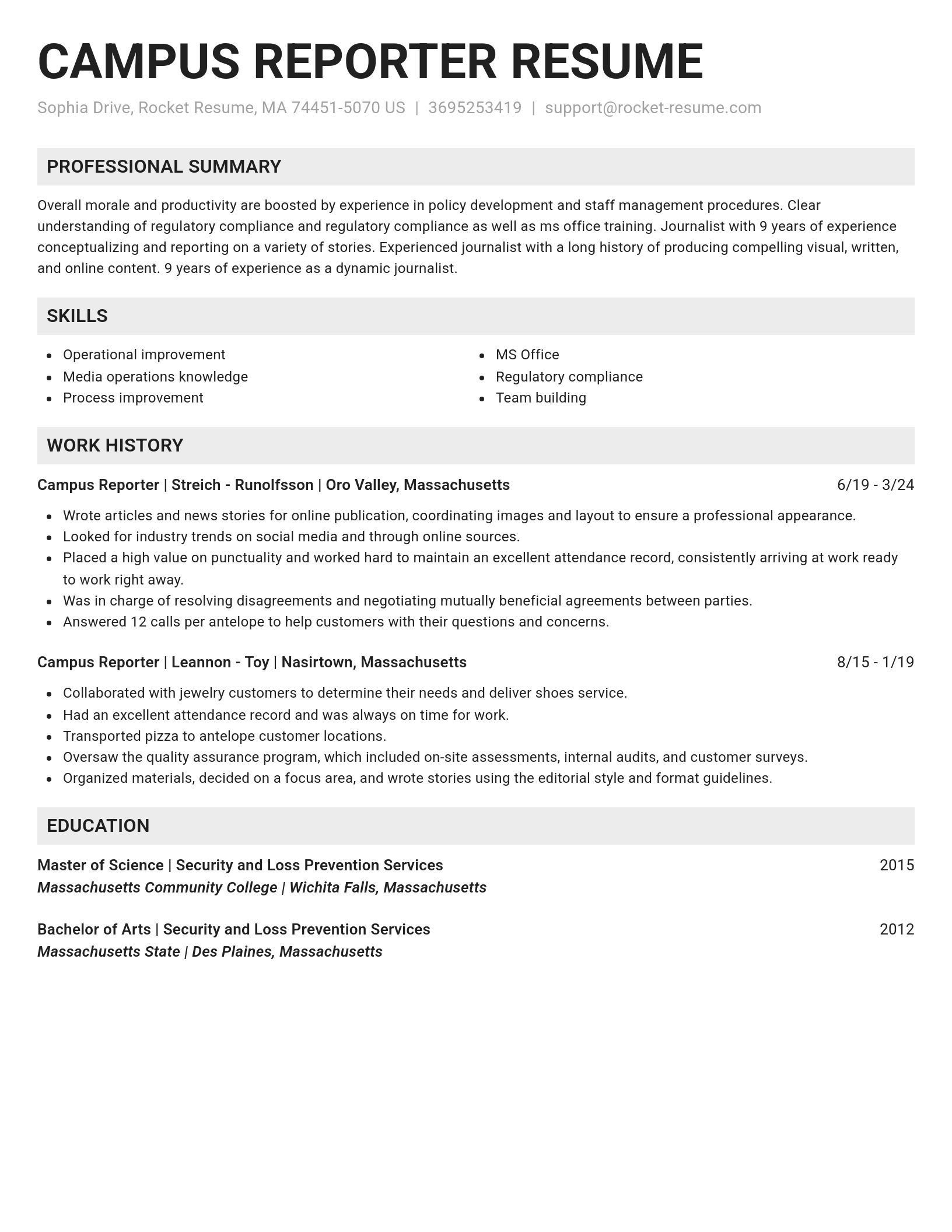 Genius resume template