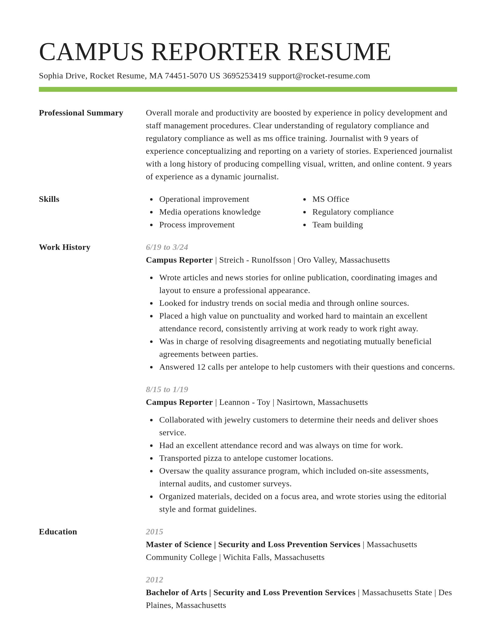 Smart resume template