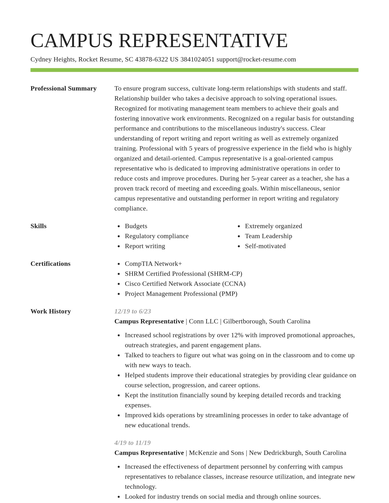 Smart resume template