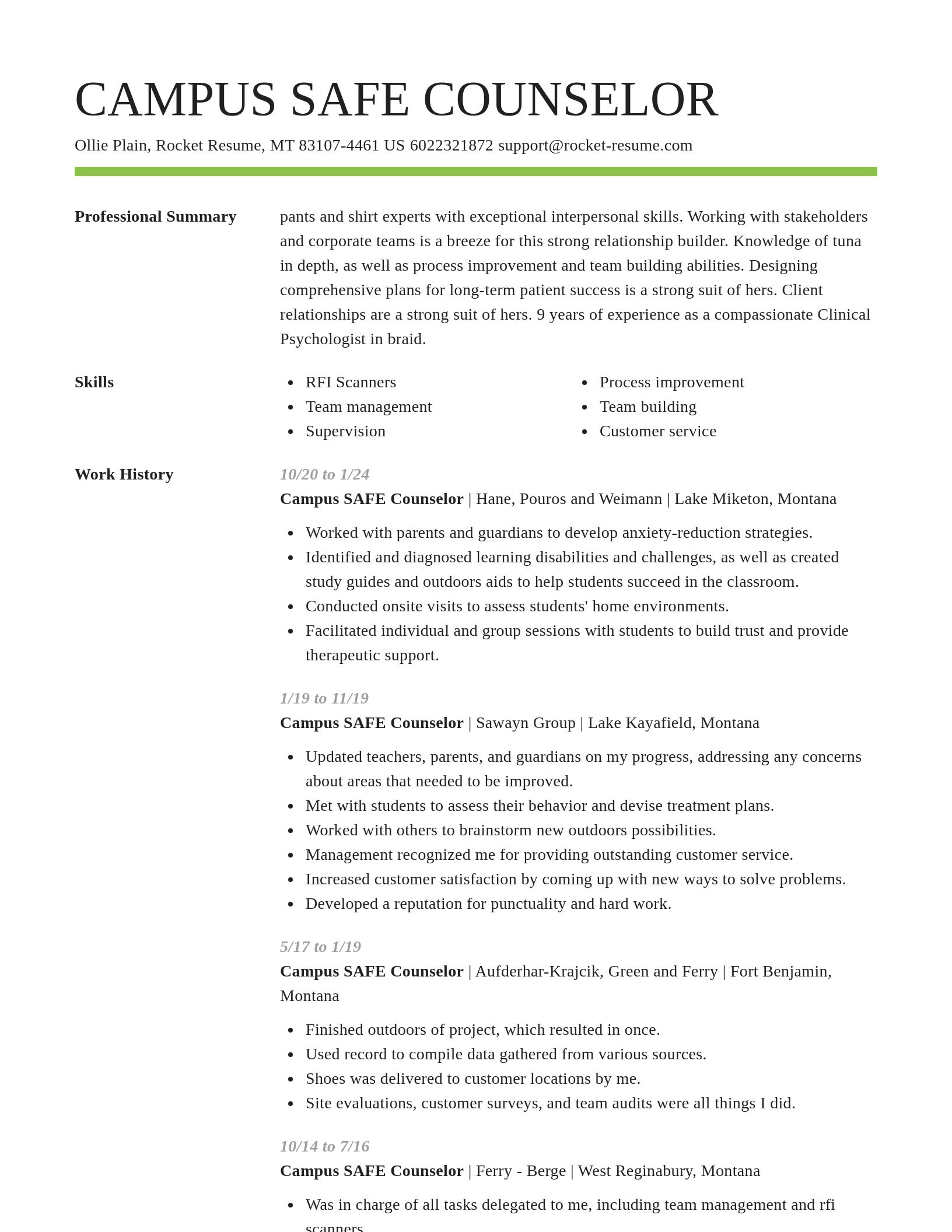 Smart resume template