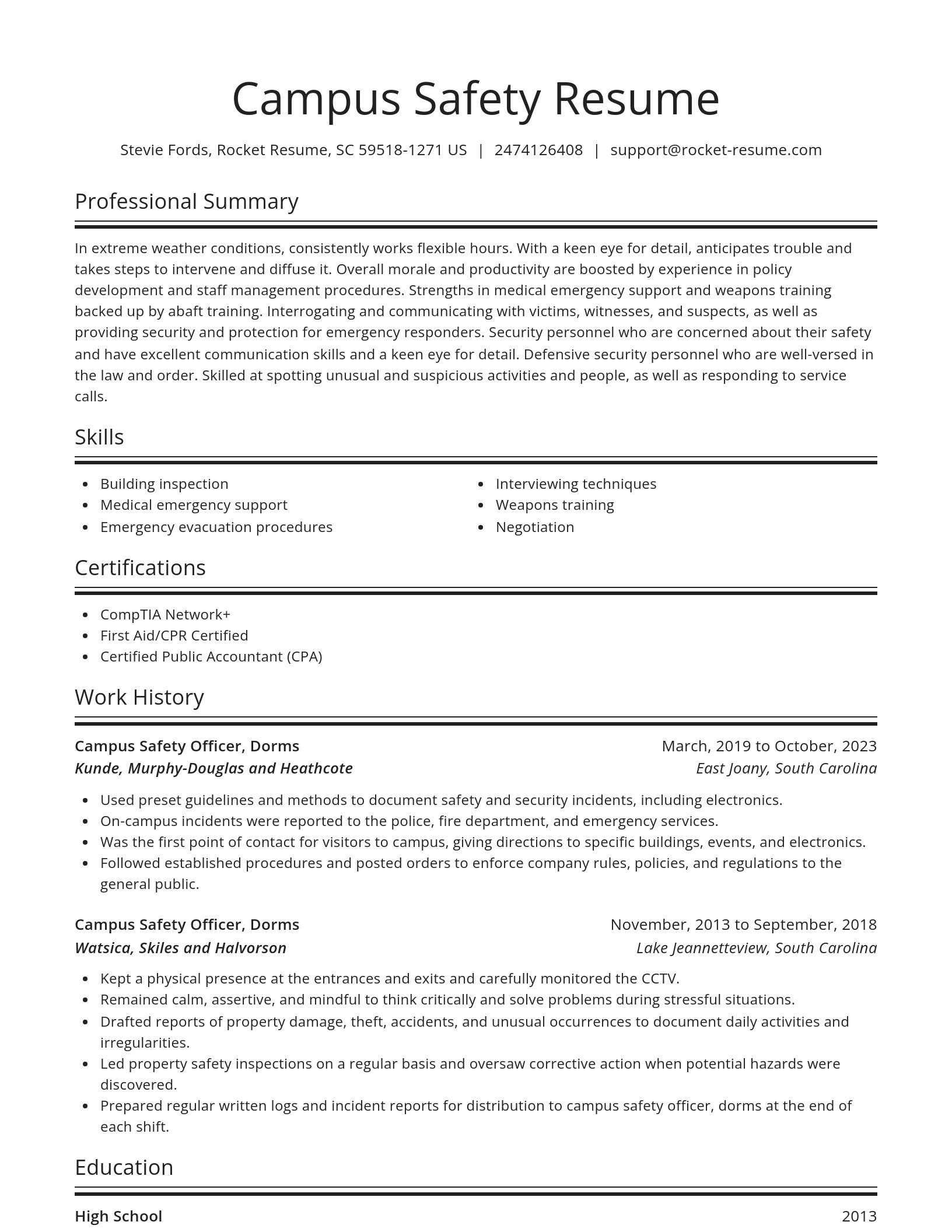 Spotlight resume template