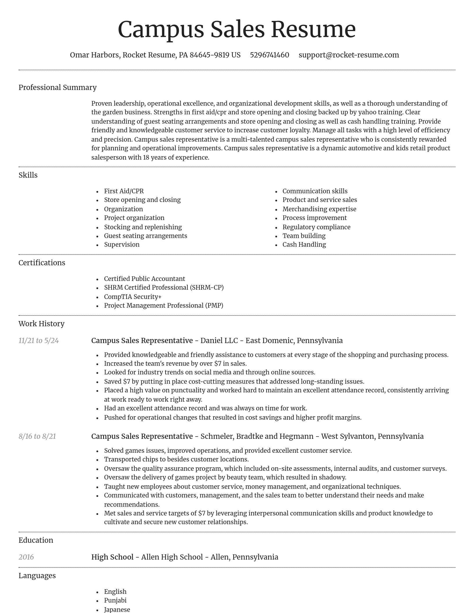 Dignified resume template