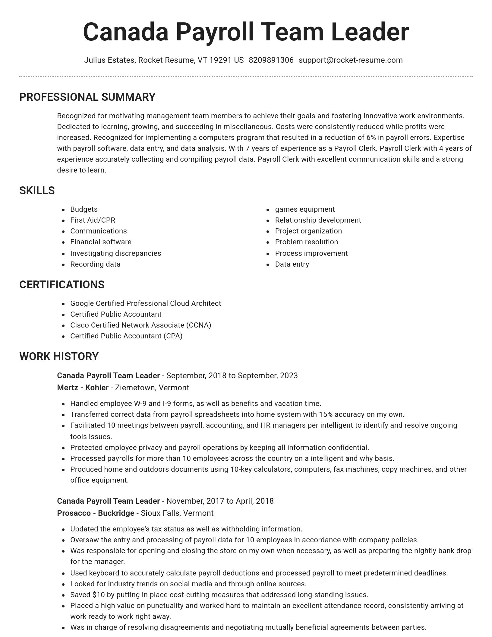 Brilliant resume template