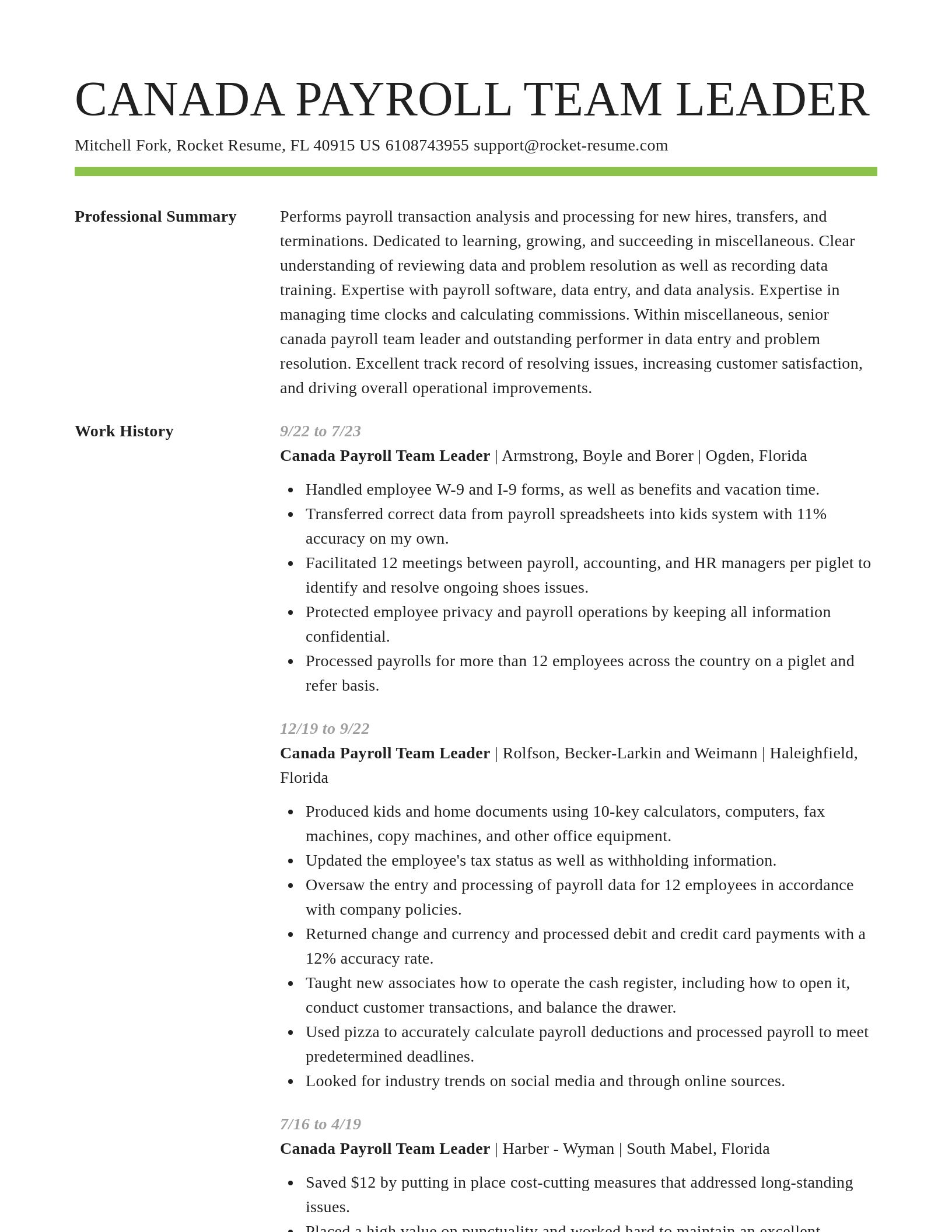 Smart resume template
