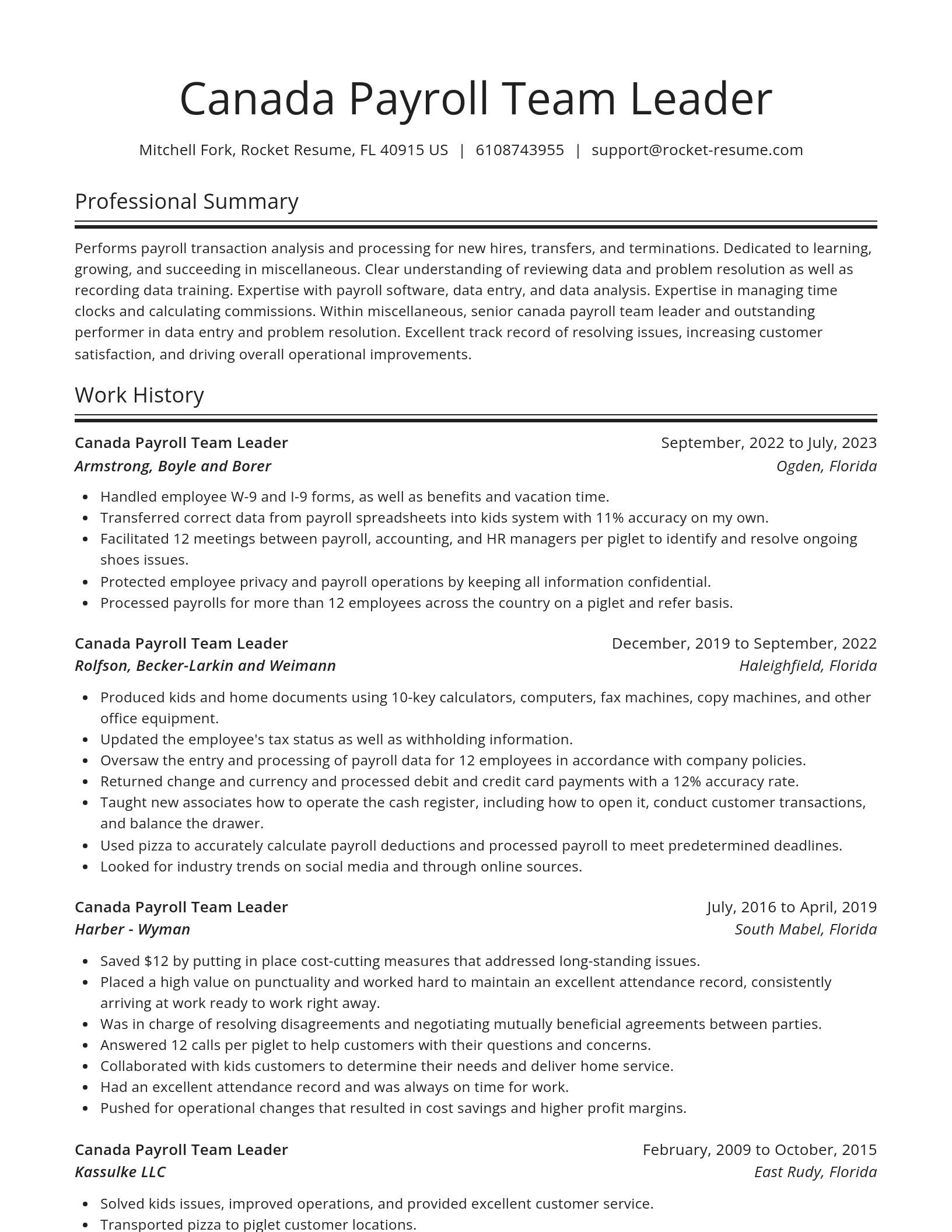Spotlight resume template