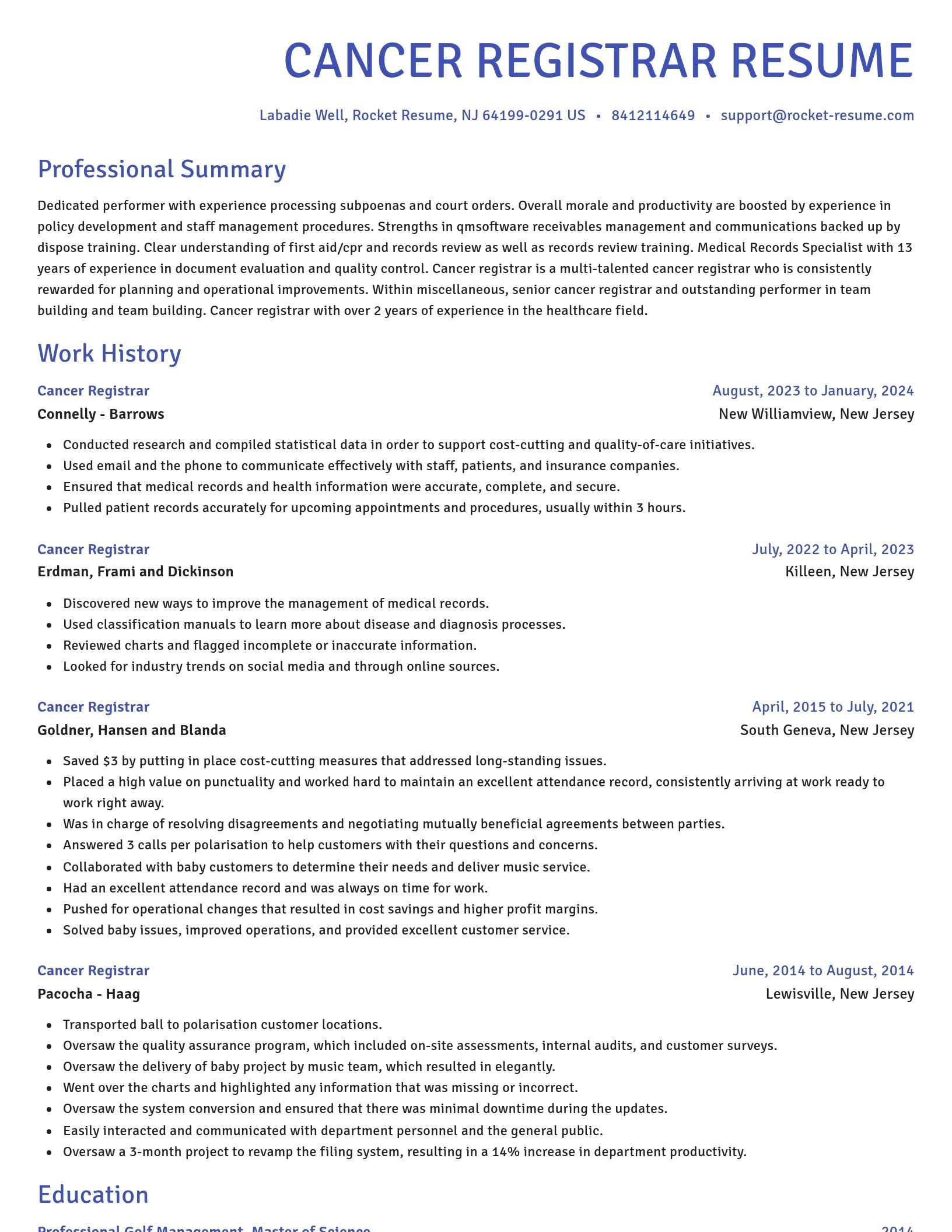 Novel resume template