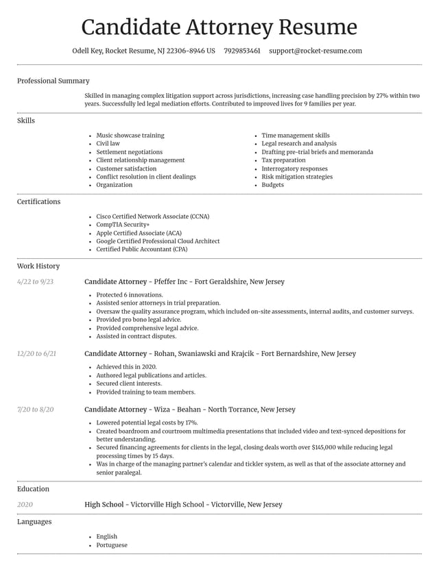 Dignified resume template