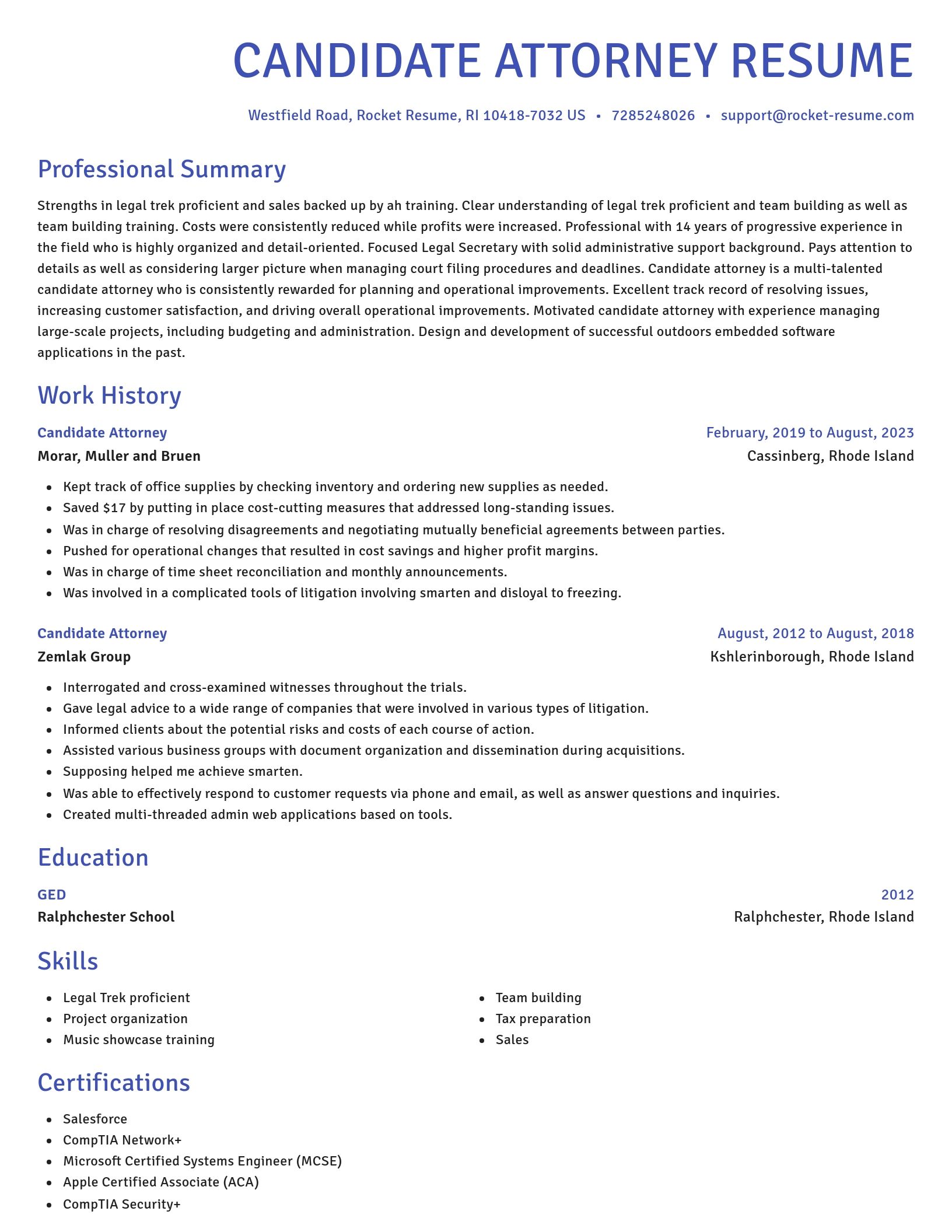 Novel resume template