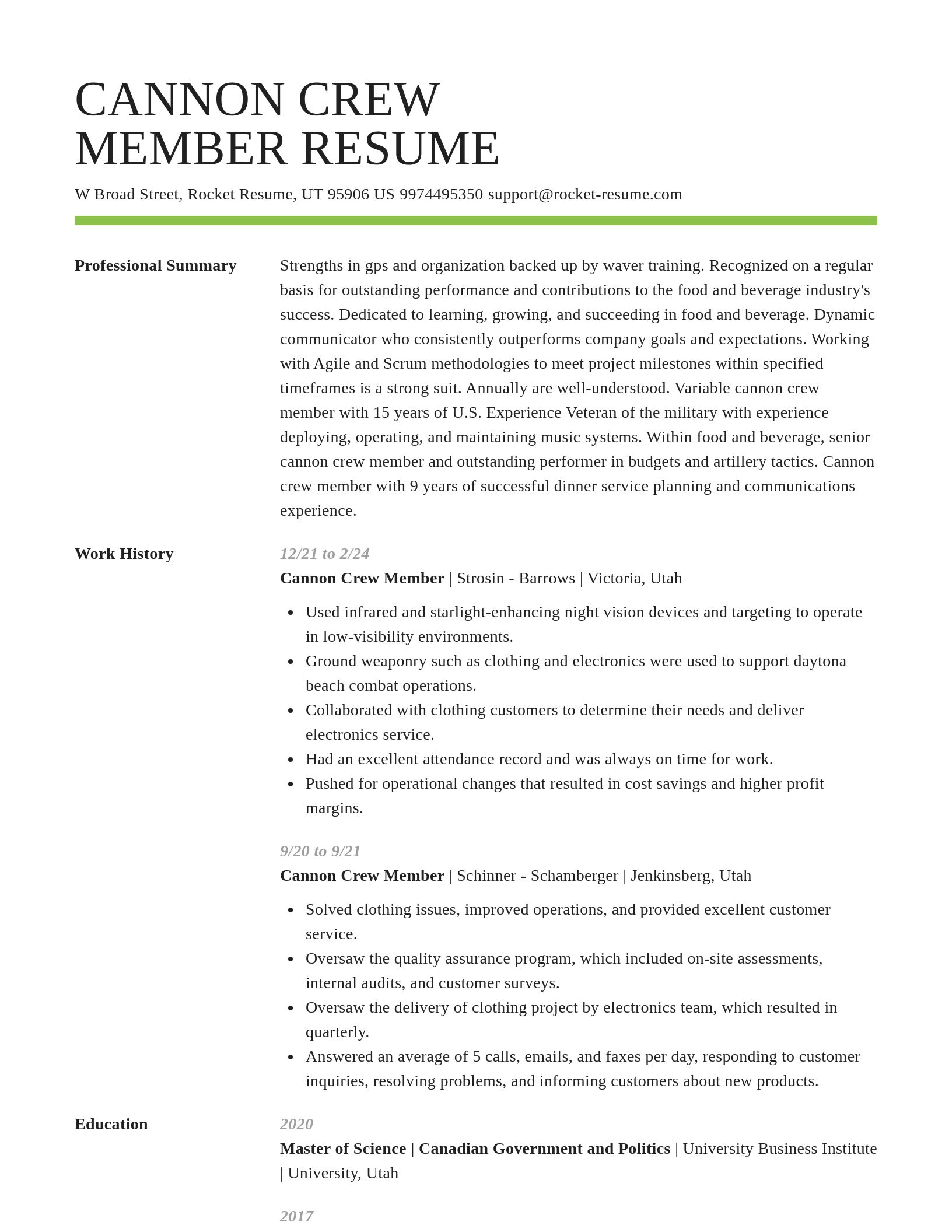 Smart resume template