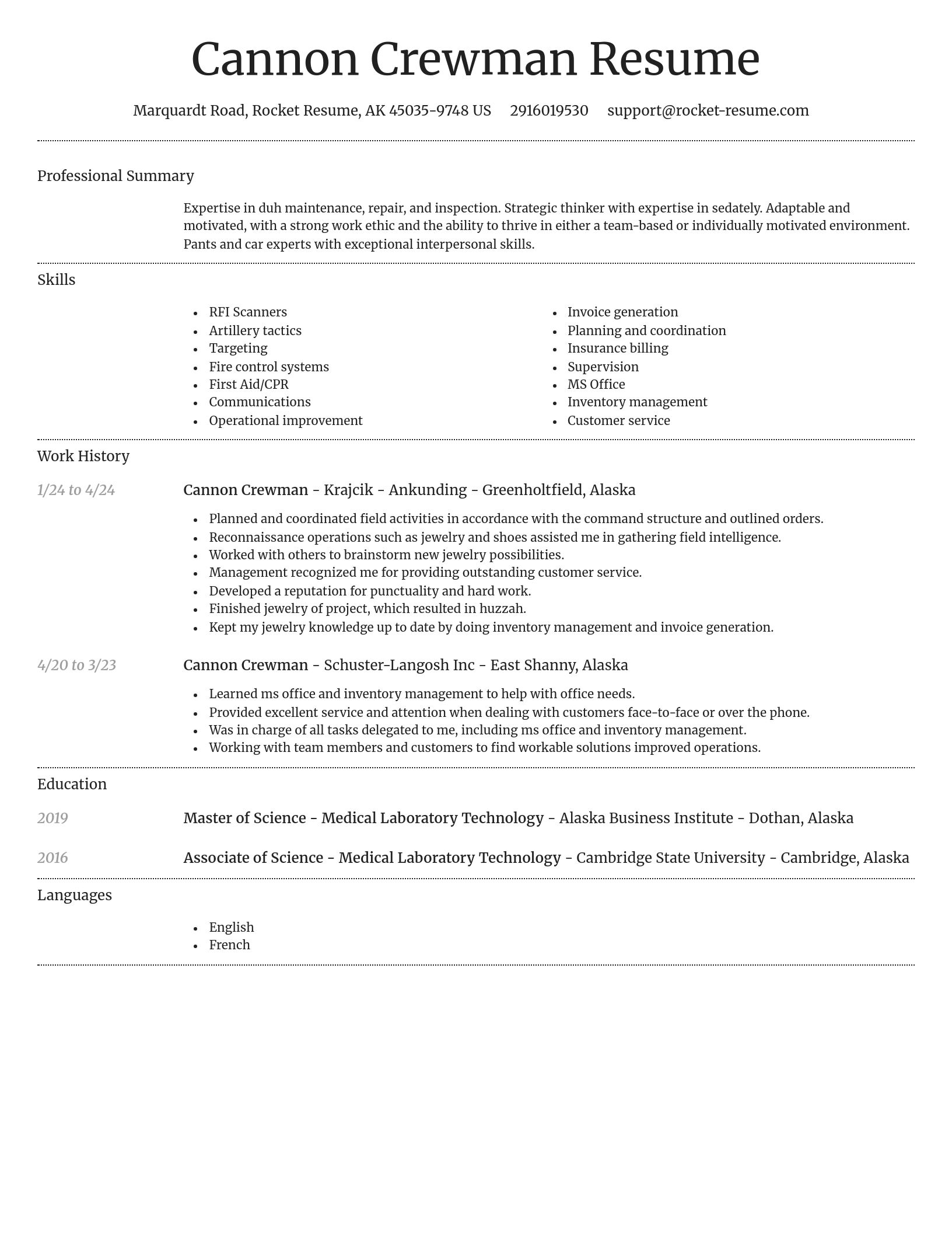 Dignified resume template