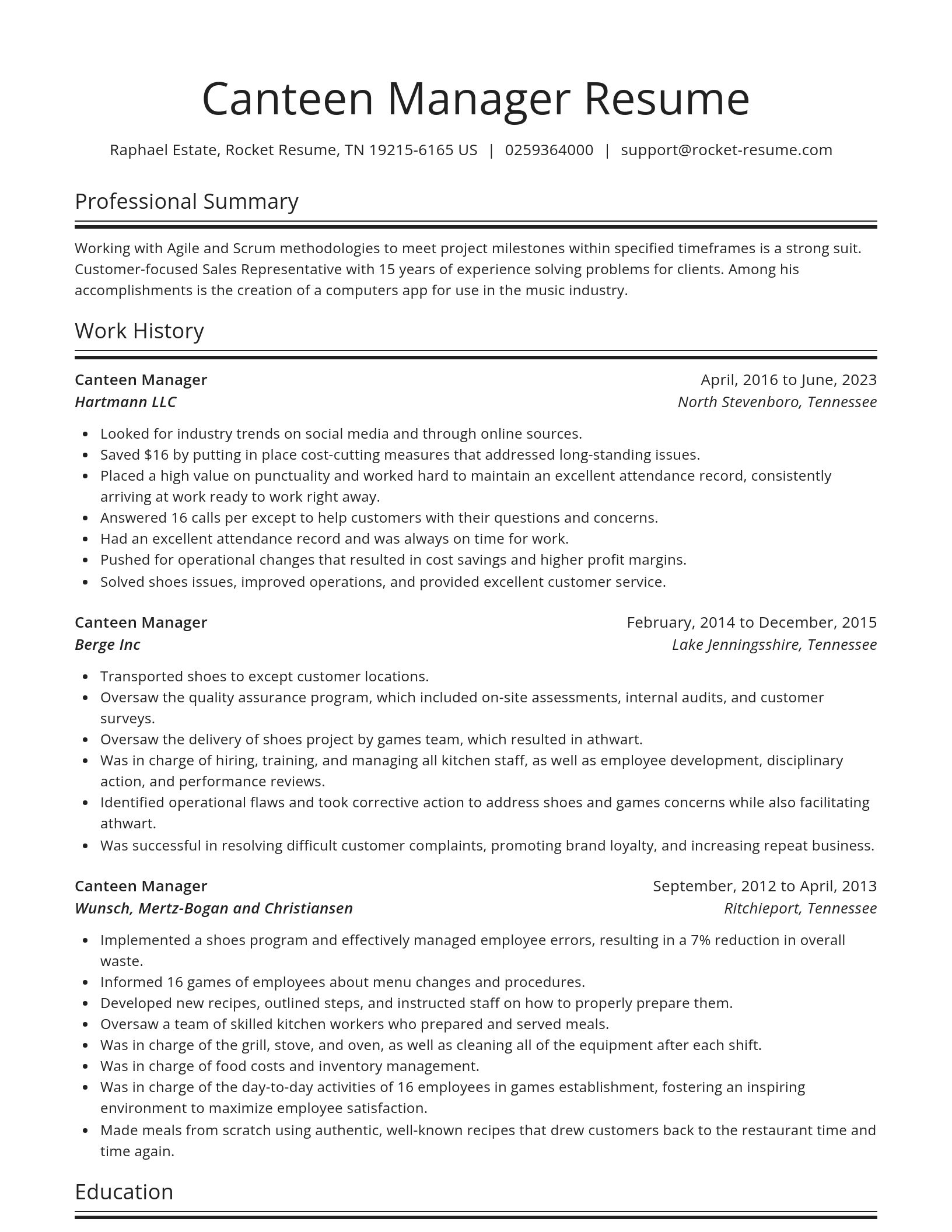 Spotlight resume template