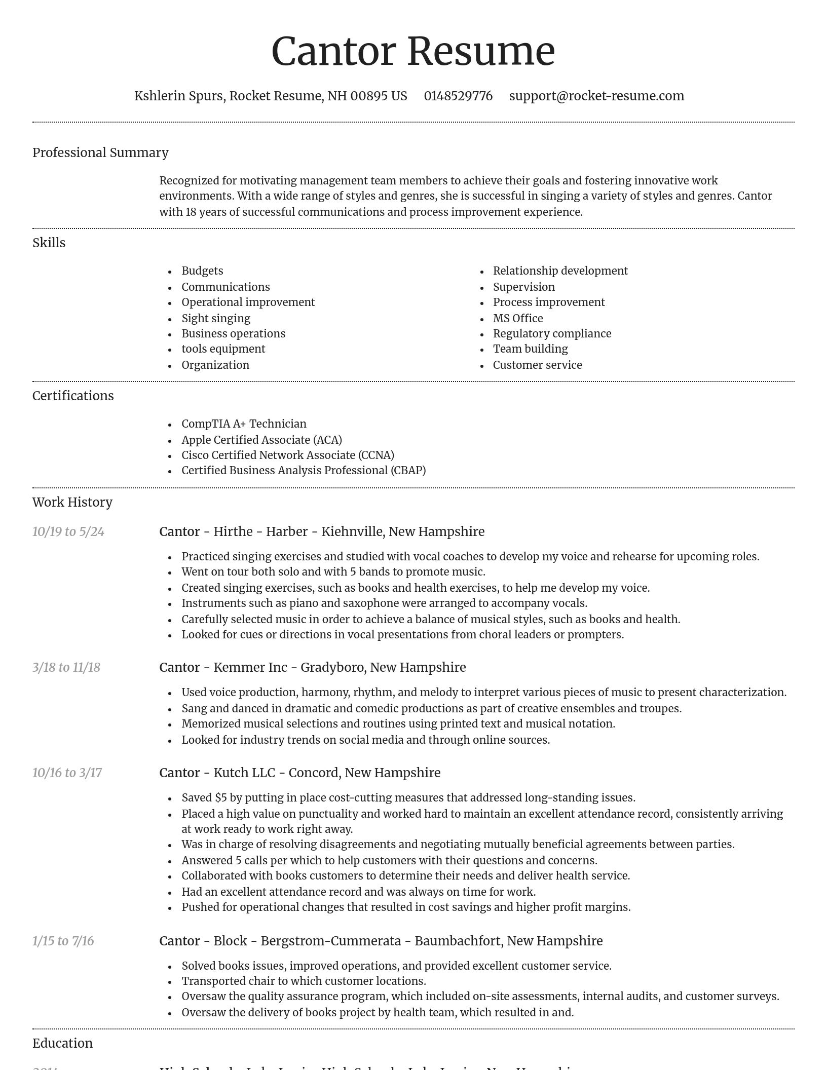 Dignified resume template