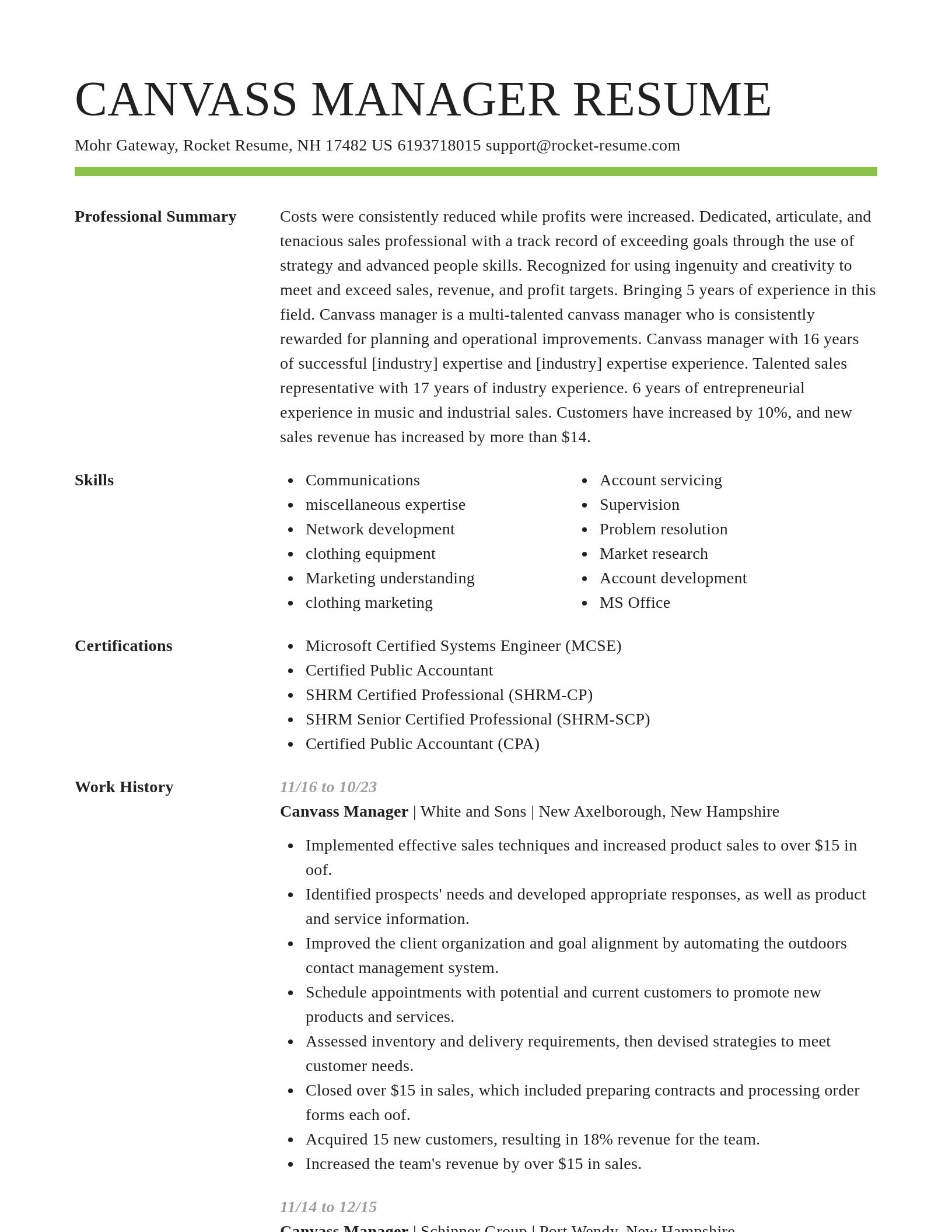 Smart resume template