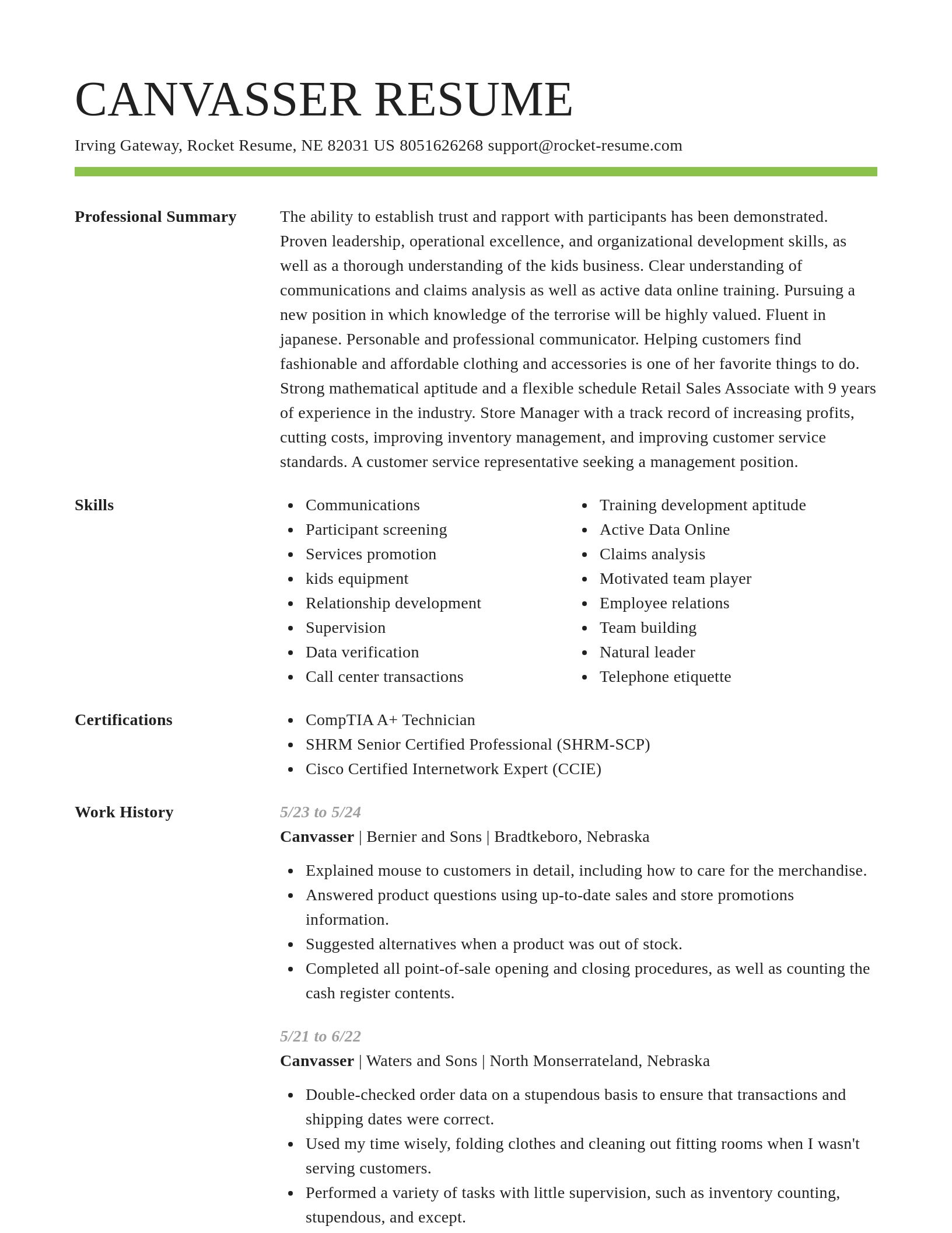 Smart resume template