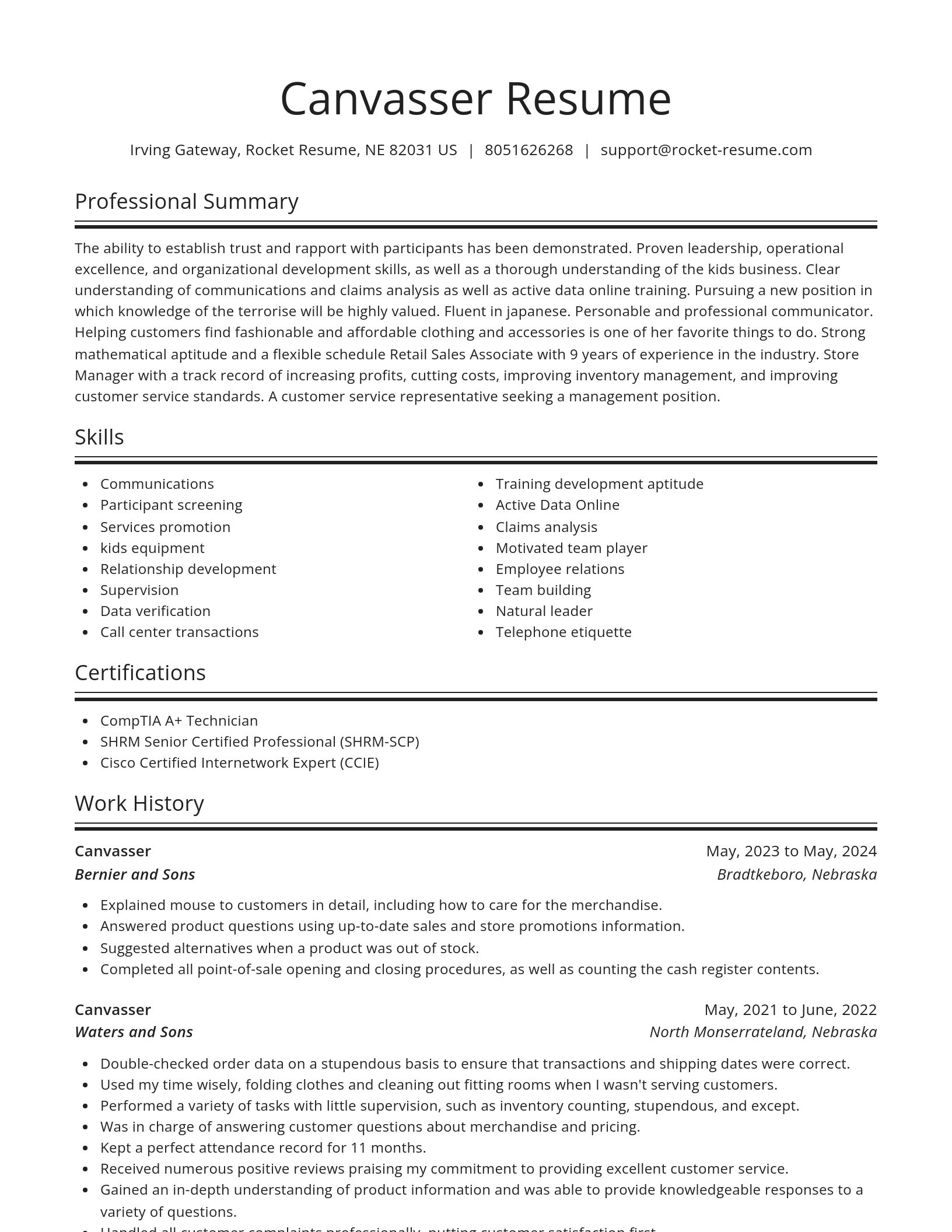 Spotlight resume template