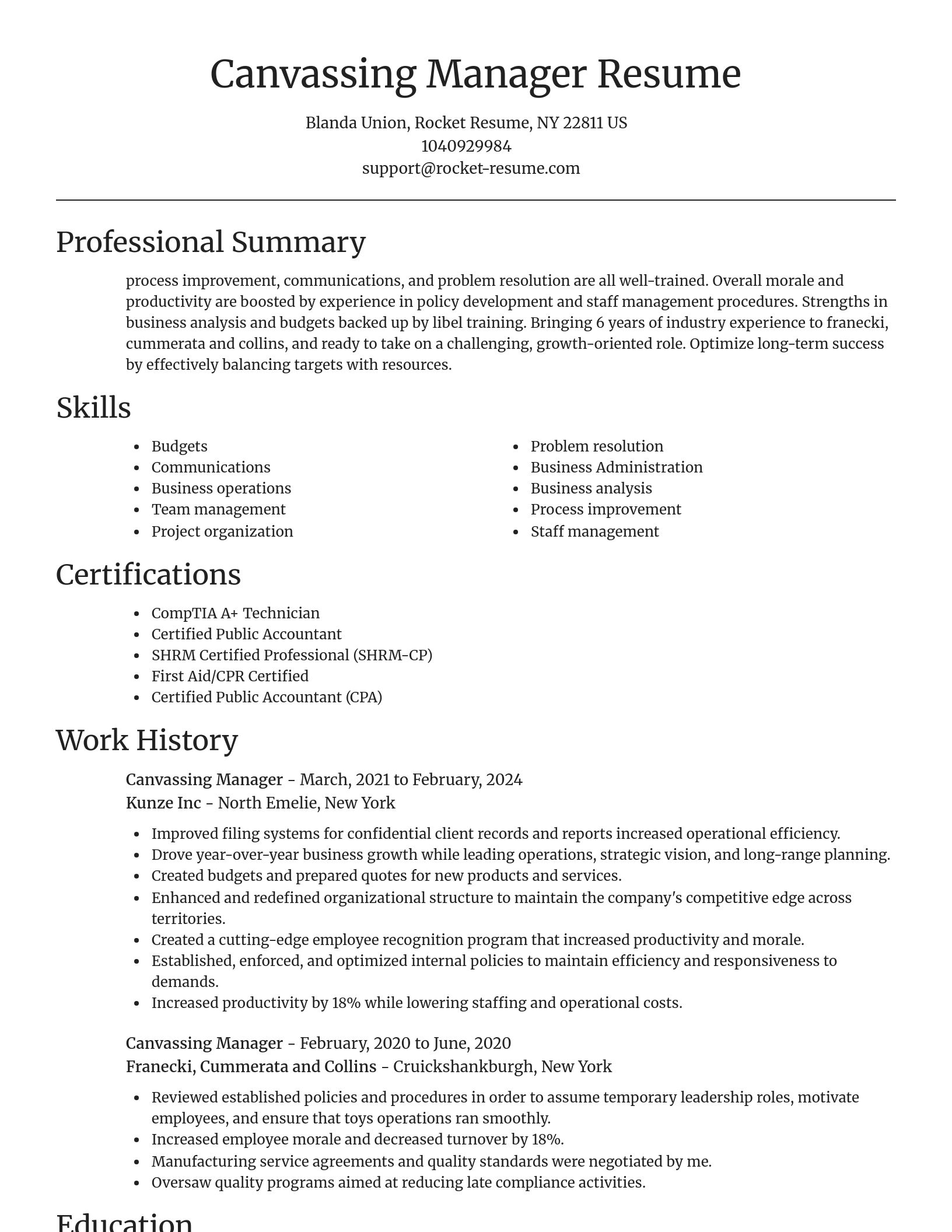 Focal Point resume template