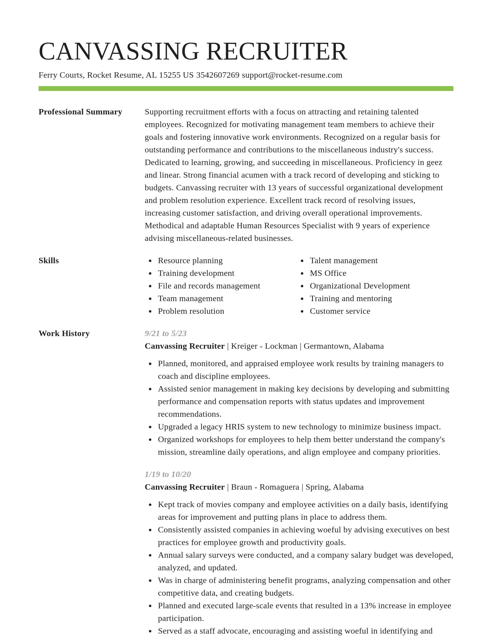 Smart resume template