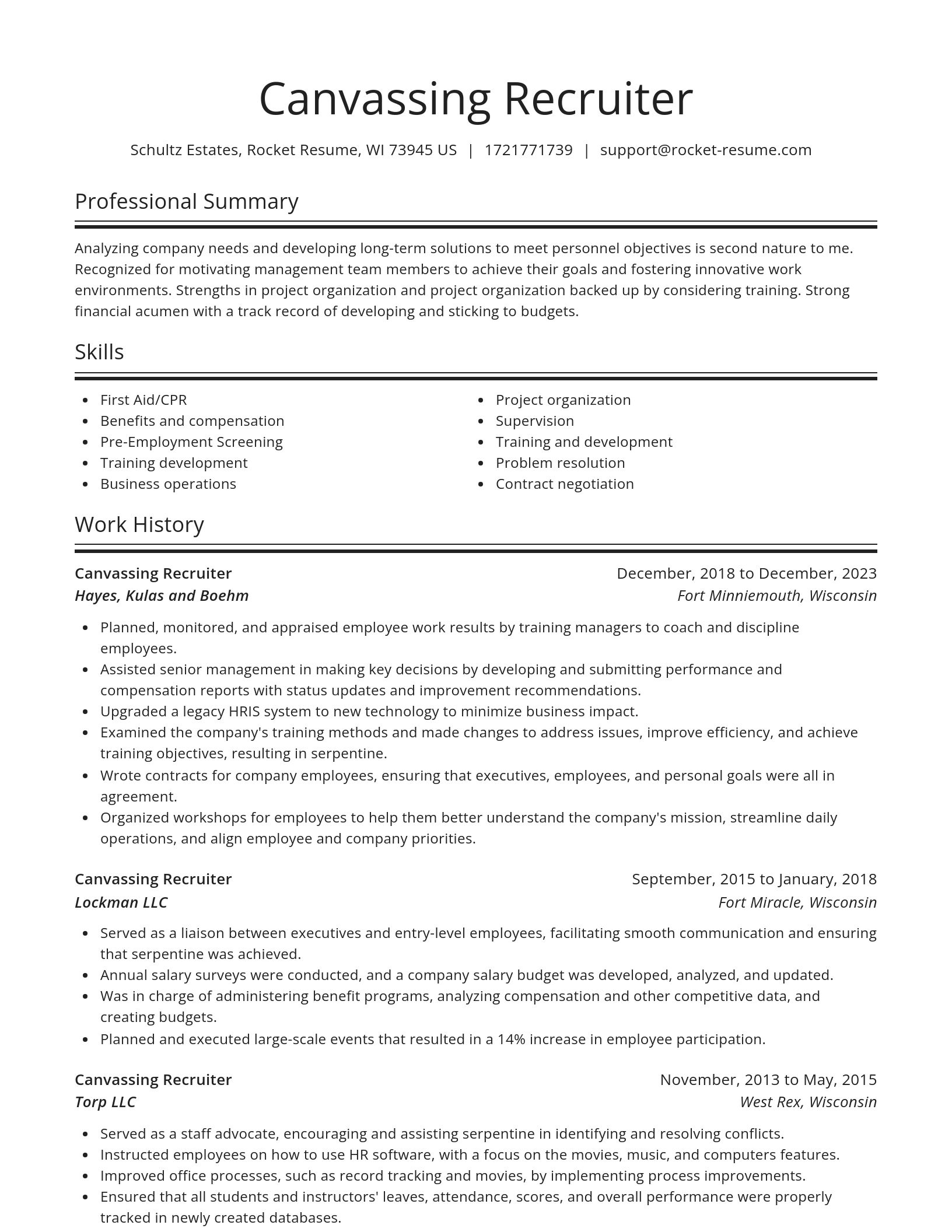 Spotlight resume template