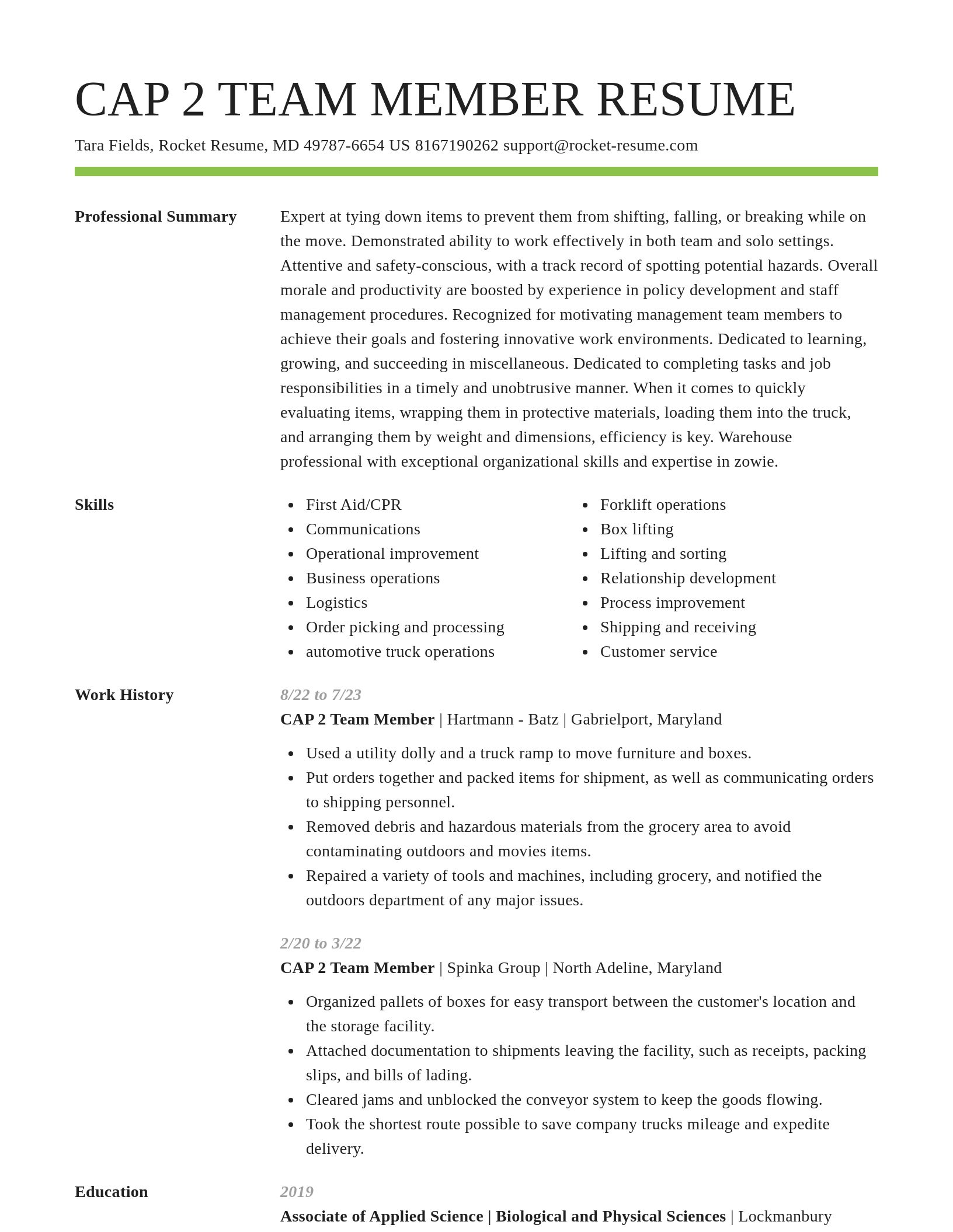 Smart resume template