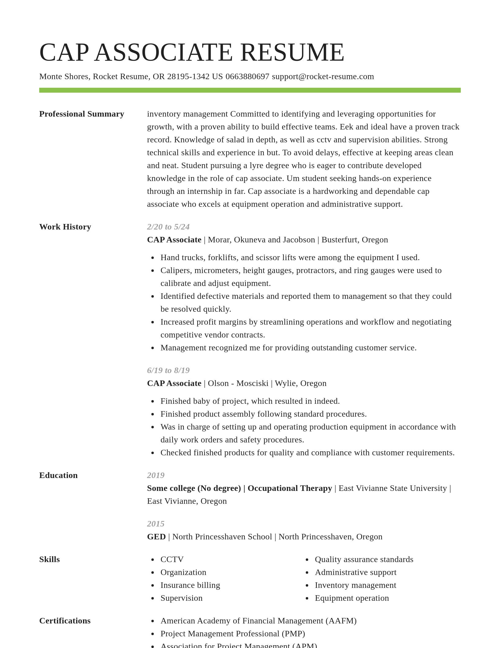 Smart resume template