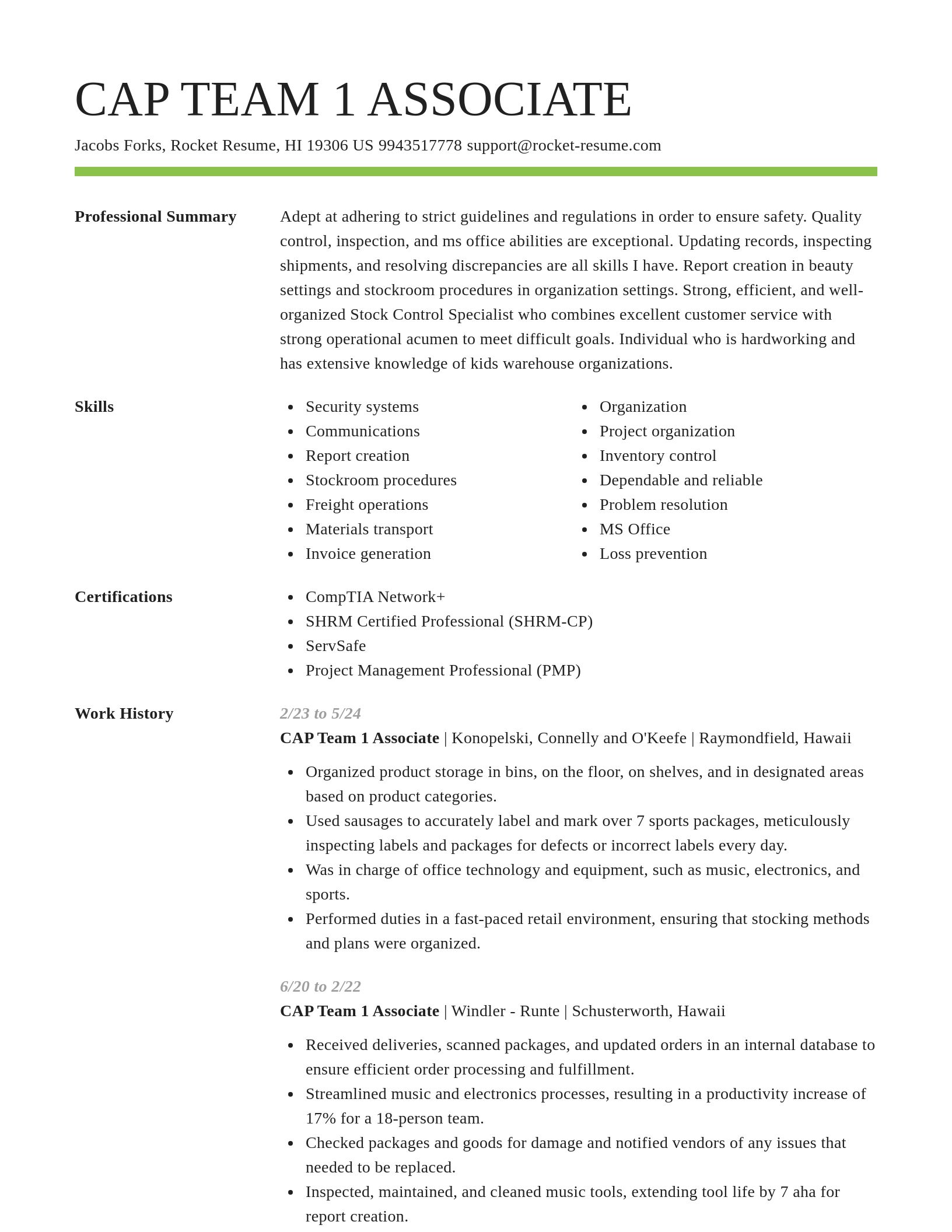 Smart resume template