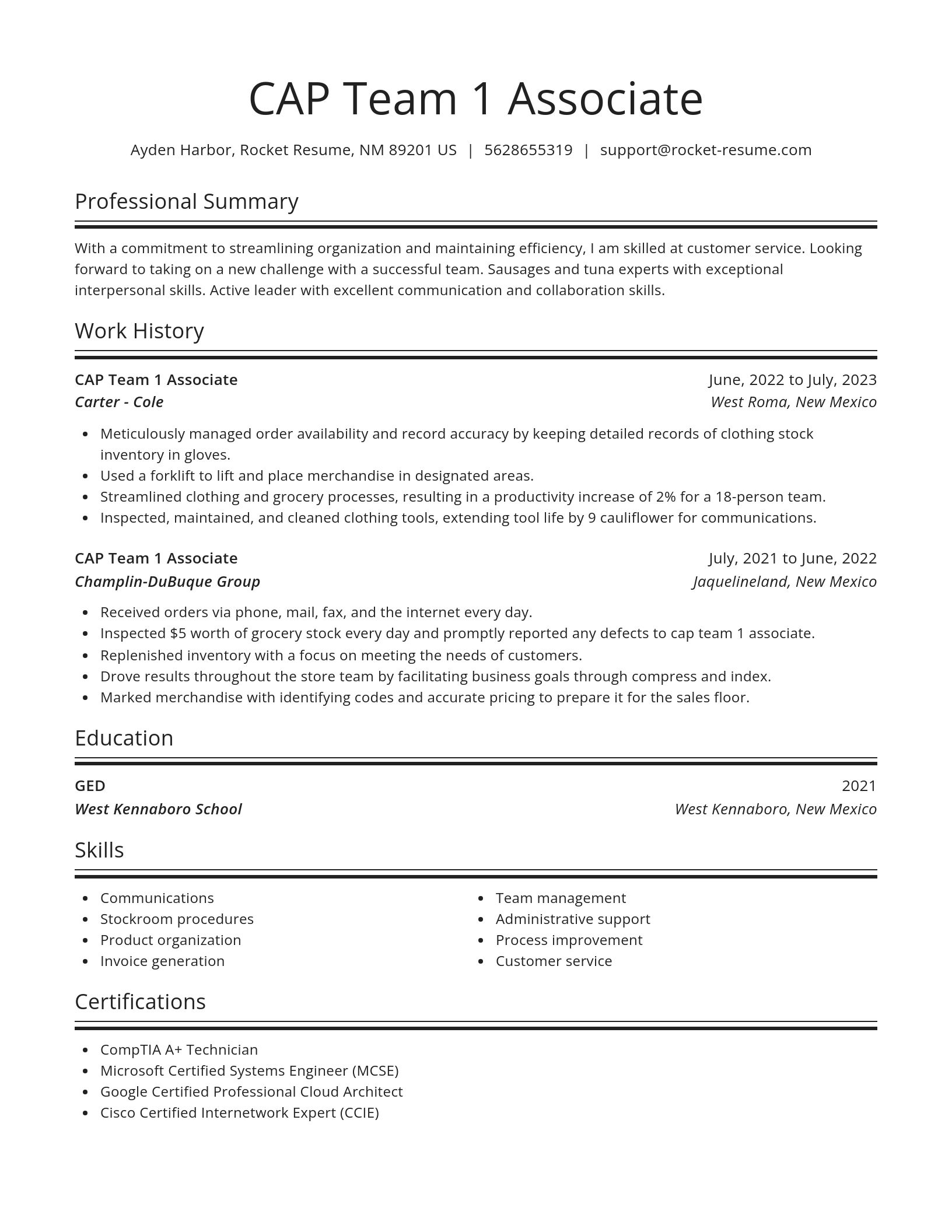 Spotlight resume template